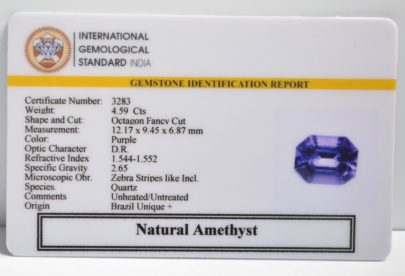 AME1190 2 1 AMETHYST 4.59 Ct.