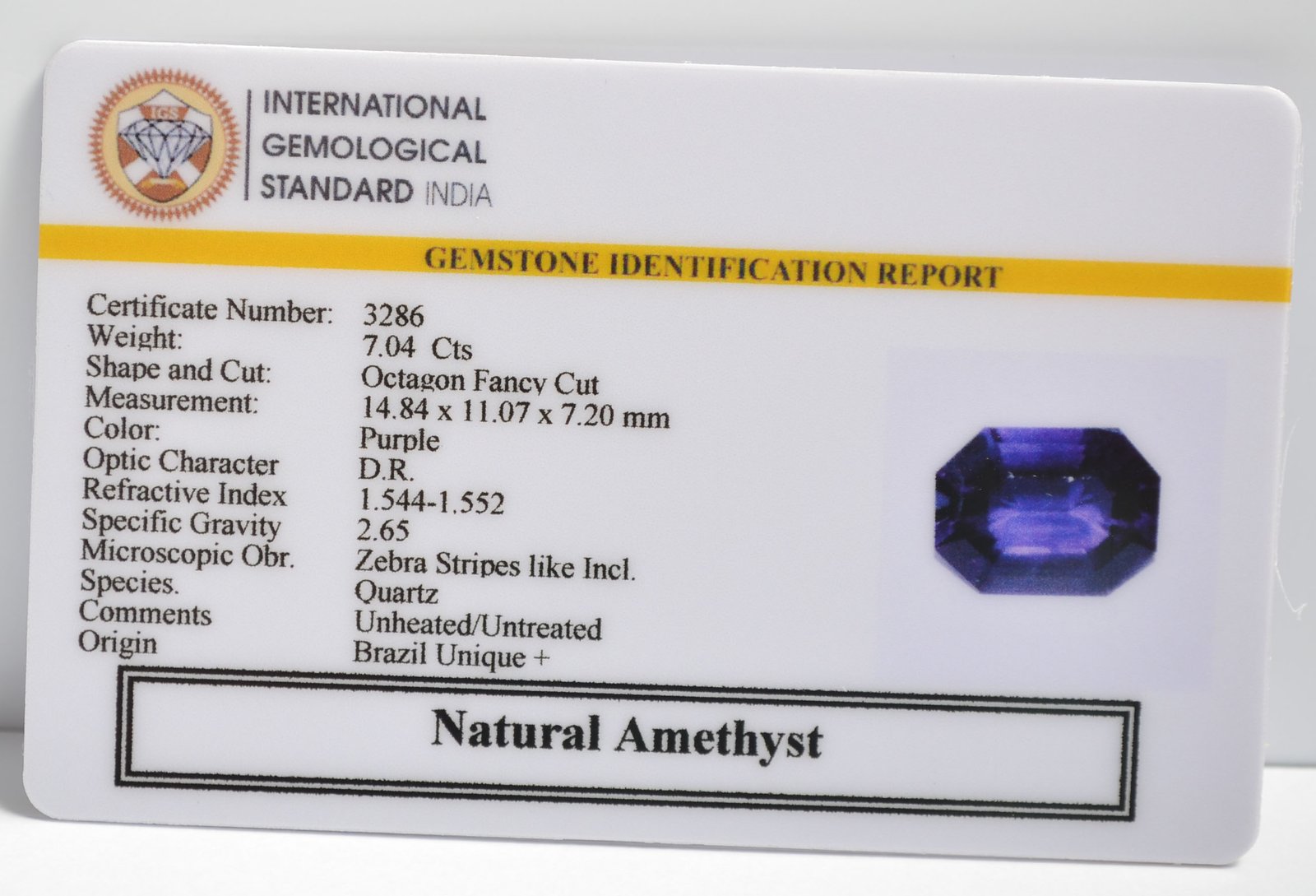 AME1192 2 1 AMETHYST 7.04 Ct.