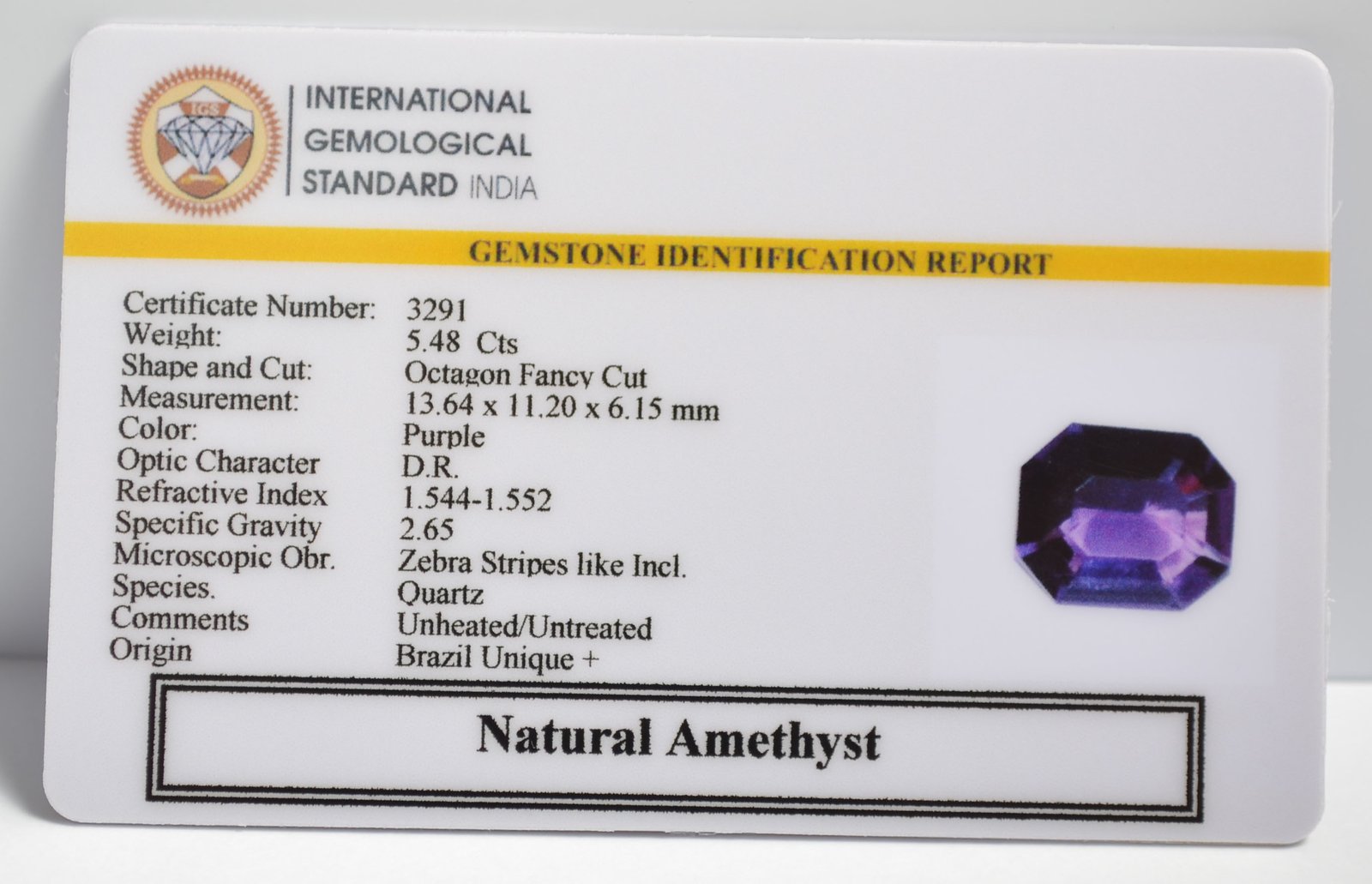 AMETHYST 5.48 Ct. 3 AME1194 2 1 AMETHYST 5.48 Ct.