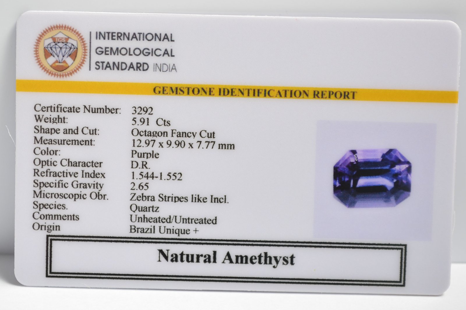 AME1195 2 1 AMETHYST 5.91 Ct.