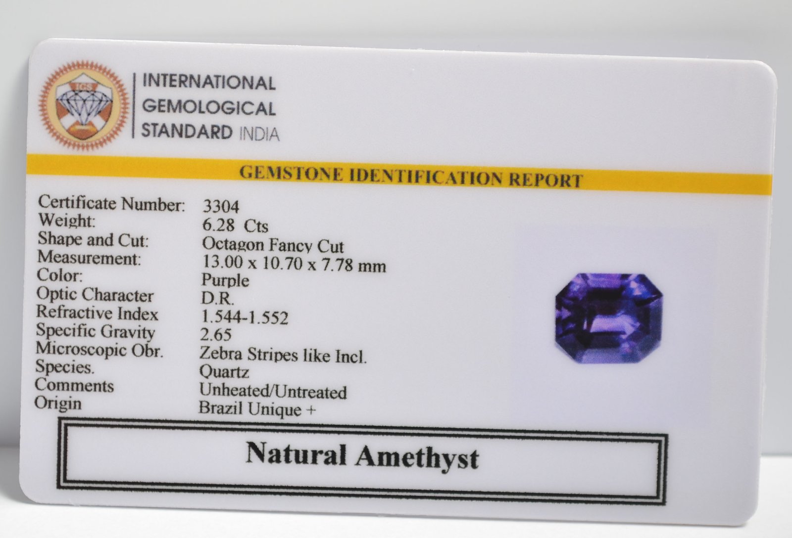 AMETHYST 6.28 Ct. 3 AME1201 2 1 AMETHYST 6.28 Ct.