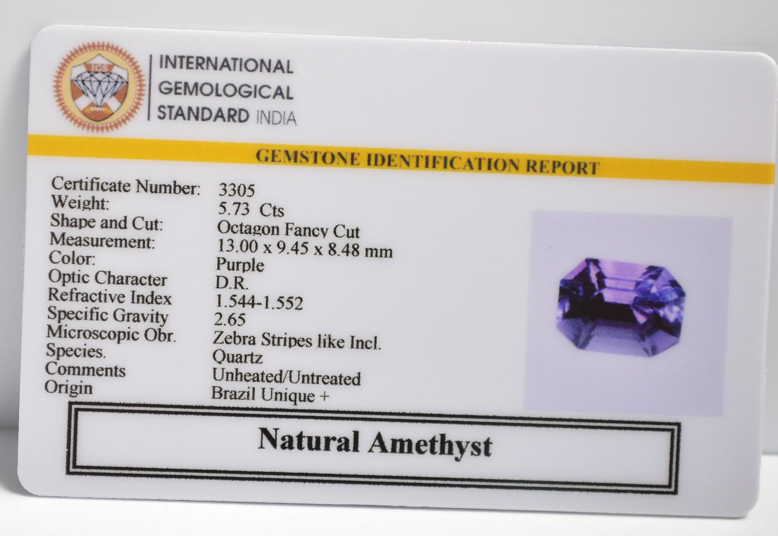 AMETHYST 5.73 Ct. 3 AME1202 2 1 AMETHYST 5.73 Ct.