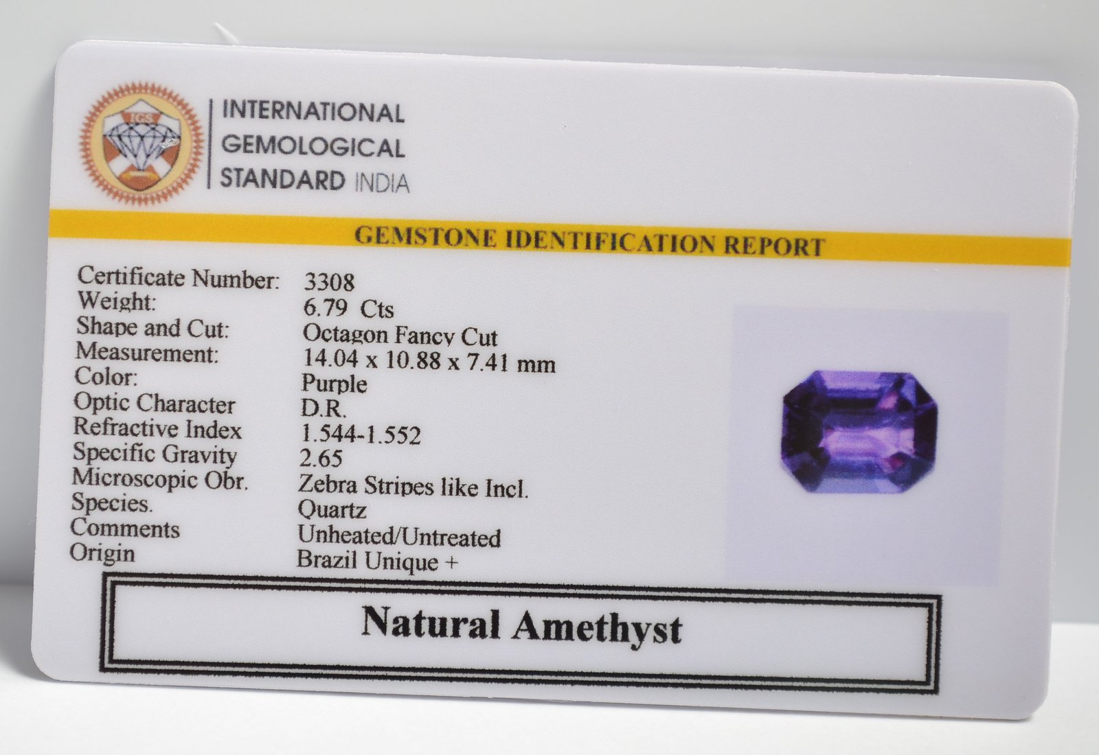 AMETHYST 6.79 Ct. 3 AME1205 2 1 AMETHYST 6.79 Ct.