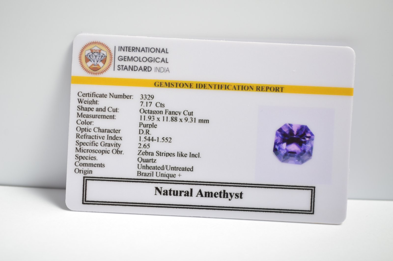 AMETHYST 7.17 Ct. 3 AME1218 2 1 AMETHYST 7.17 Ct.