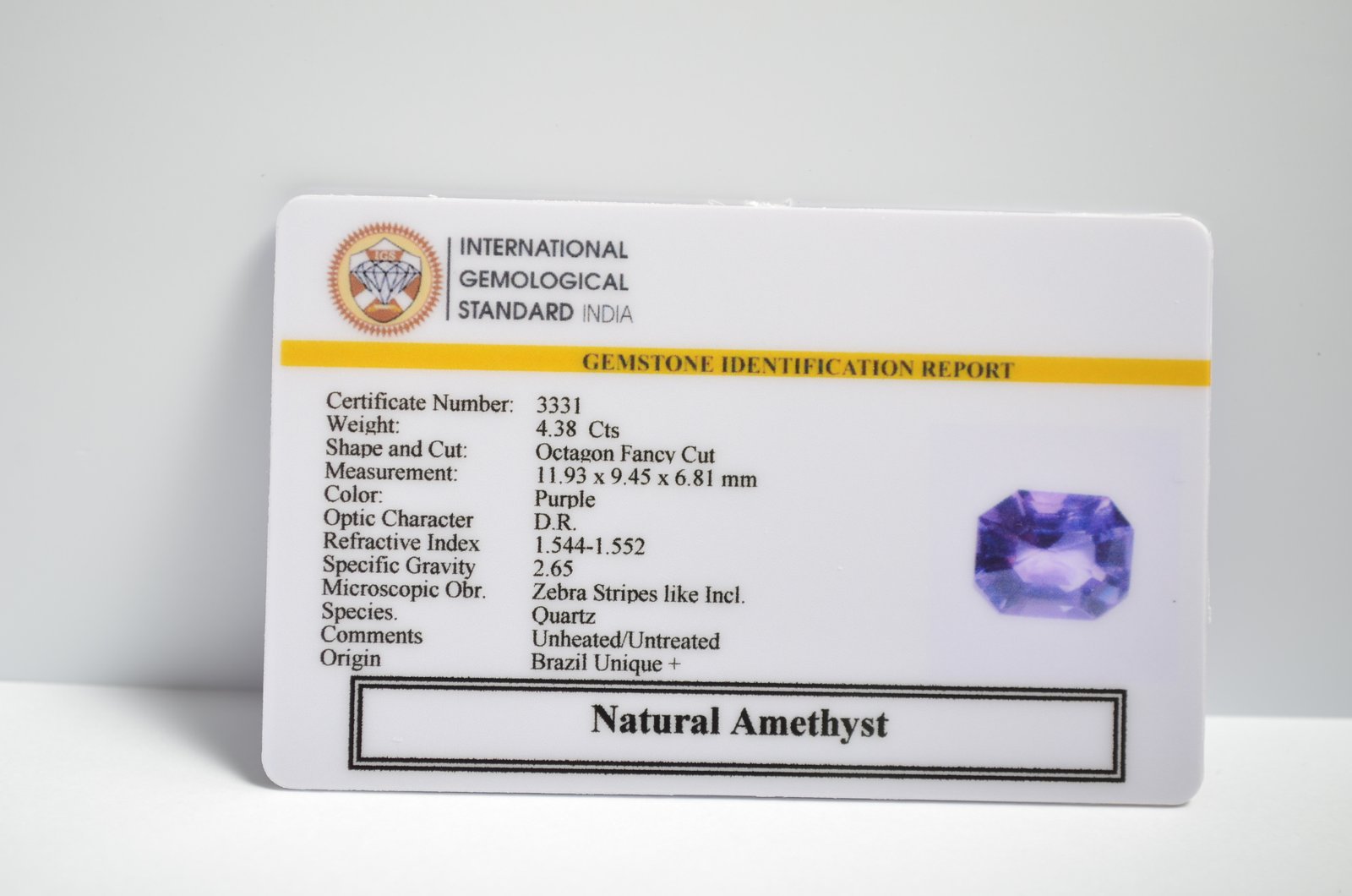 AME1219 2 1 AMETHYST 4.38 Ct.