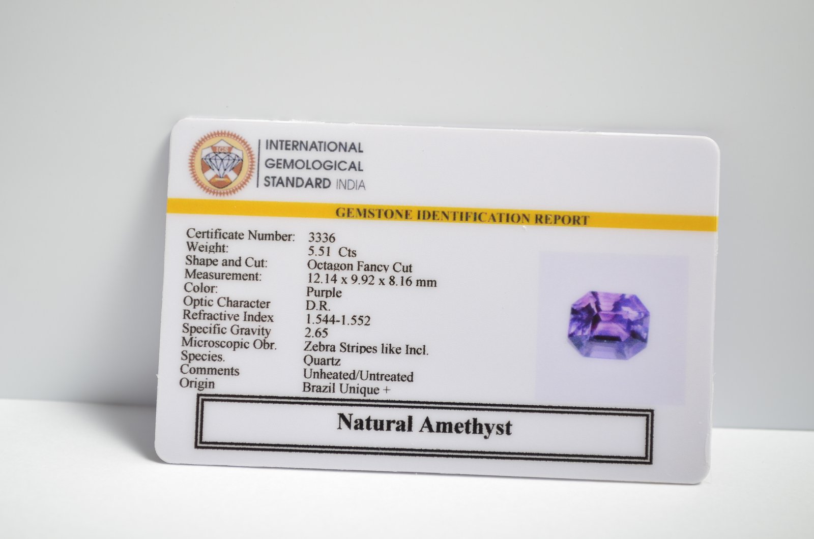 AMETHYST 5.51 Ct. 3 AME1224 2 1 AMETHYST 5.51 Ct.