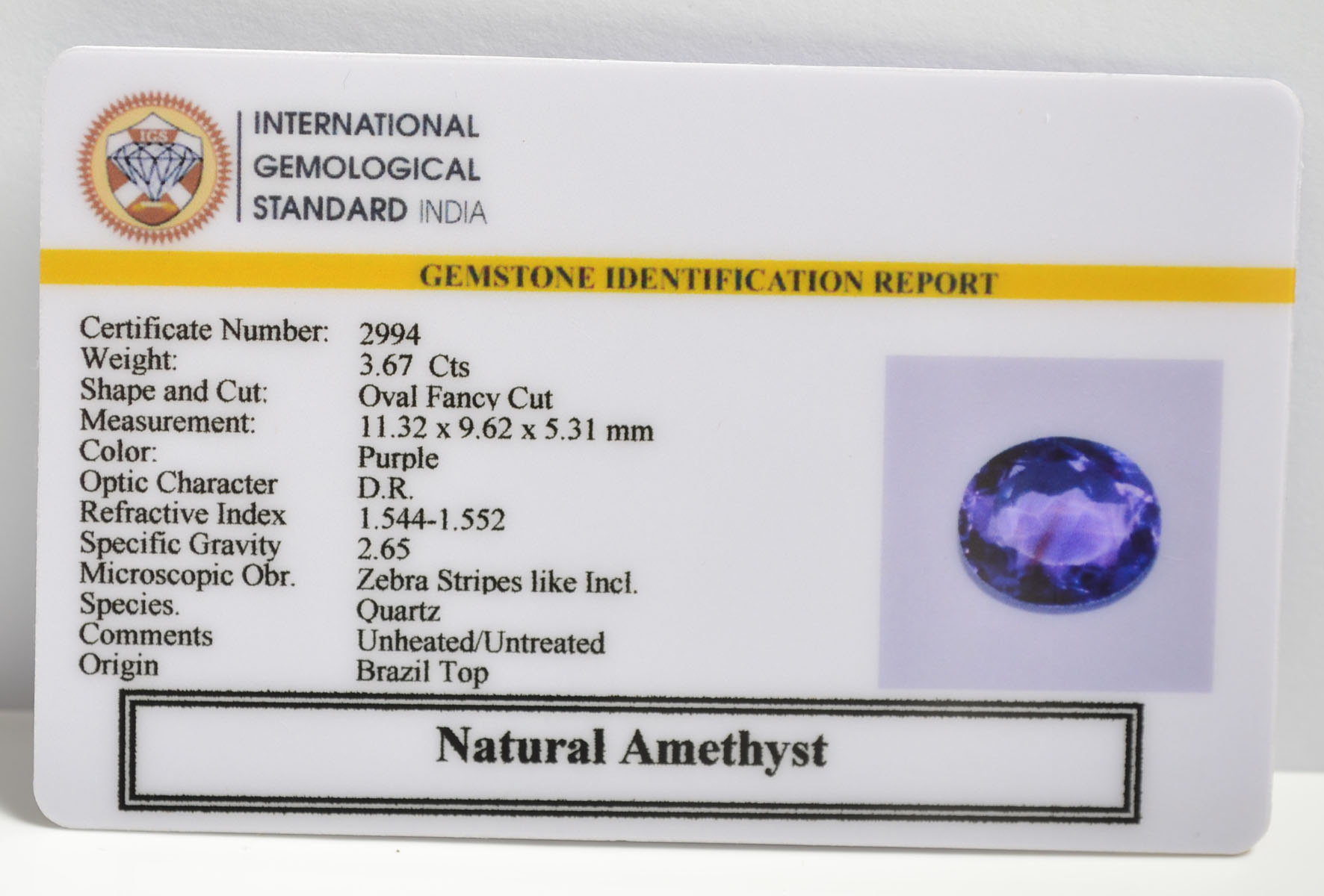 AMEG1112 2 AMETHYST 3.67 Ct.
