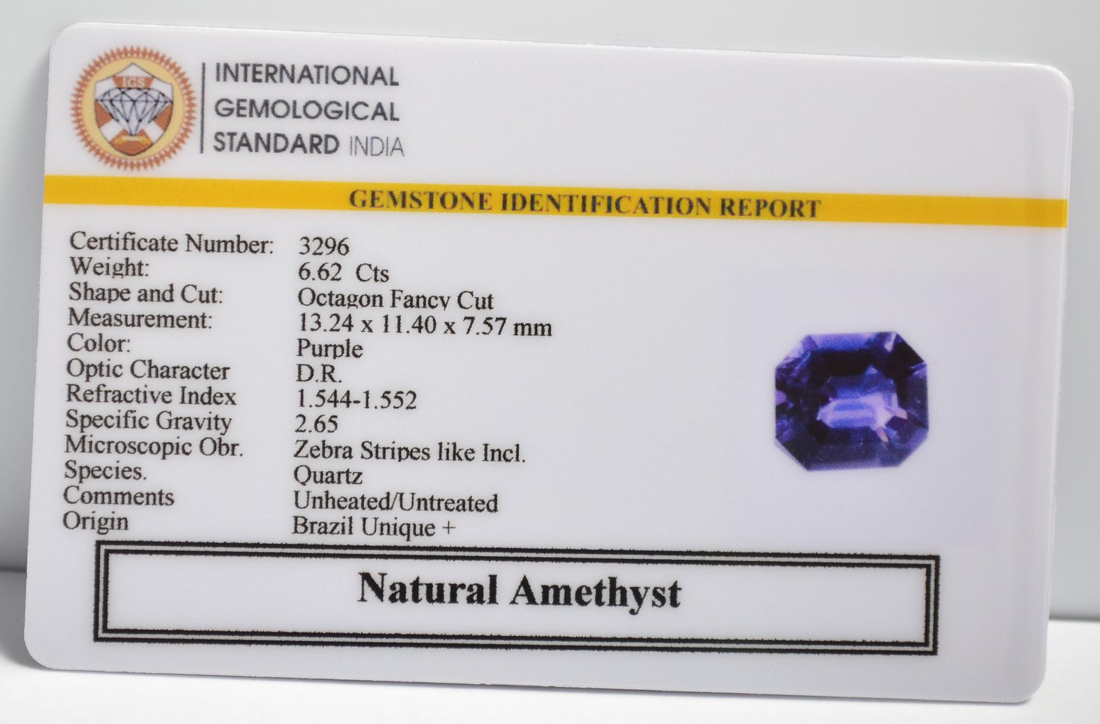 AMETHYST 6.62 Ct. 3 AMEG1142 2 1 AMETHYST 6.62 Ct.