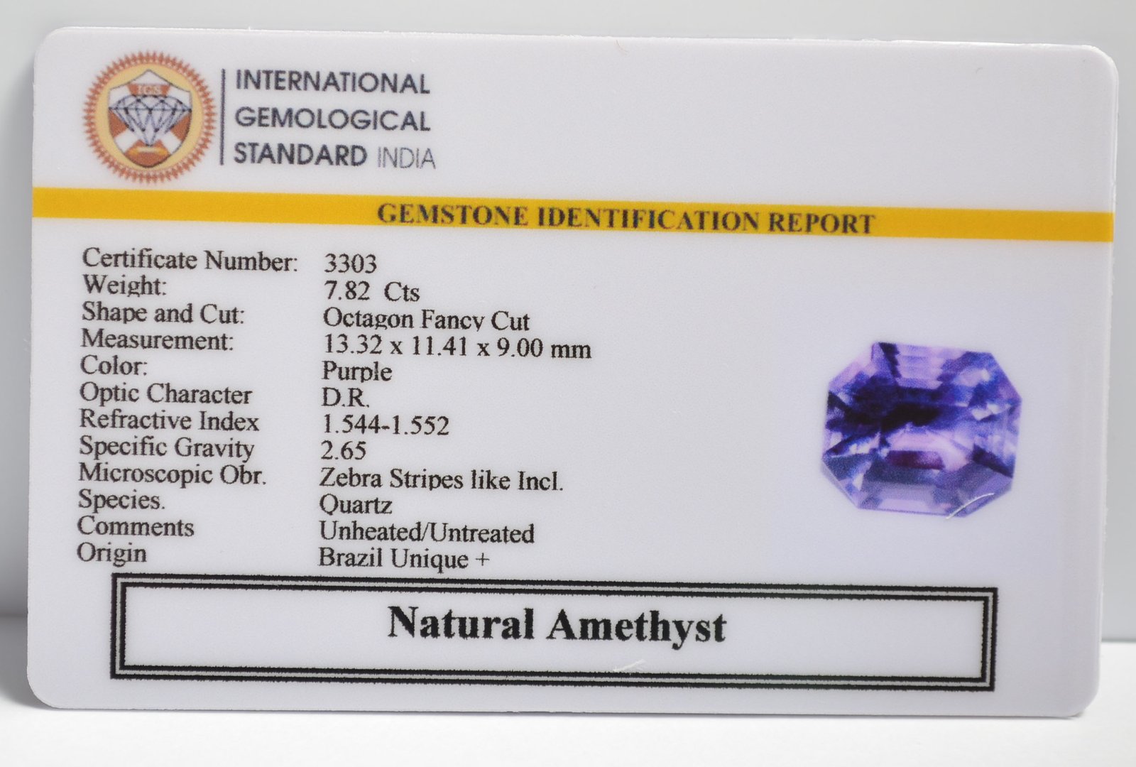 AMETHYST 7.82 Ct. 3 AMEG1145 2 1 AMETHYST 7.82 Ct.