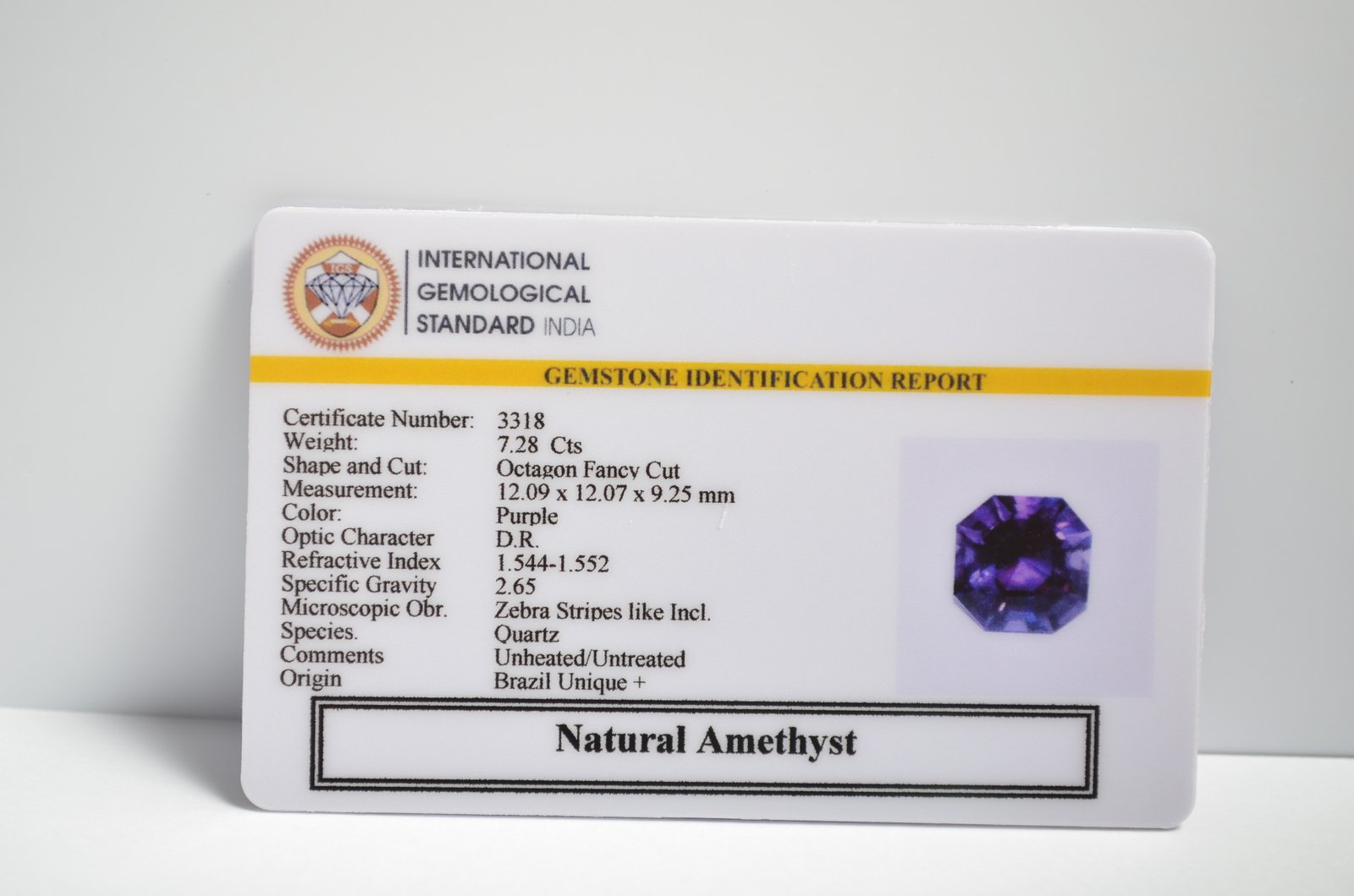 AMETHYST 7.28 Ct. 3 AMEG1149 2 1 AMETHYST 7.28 Ct.