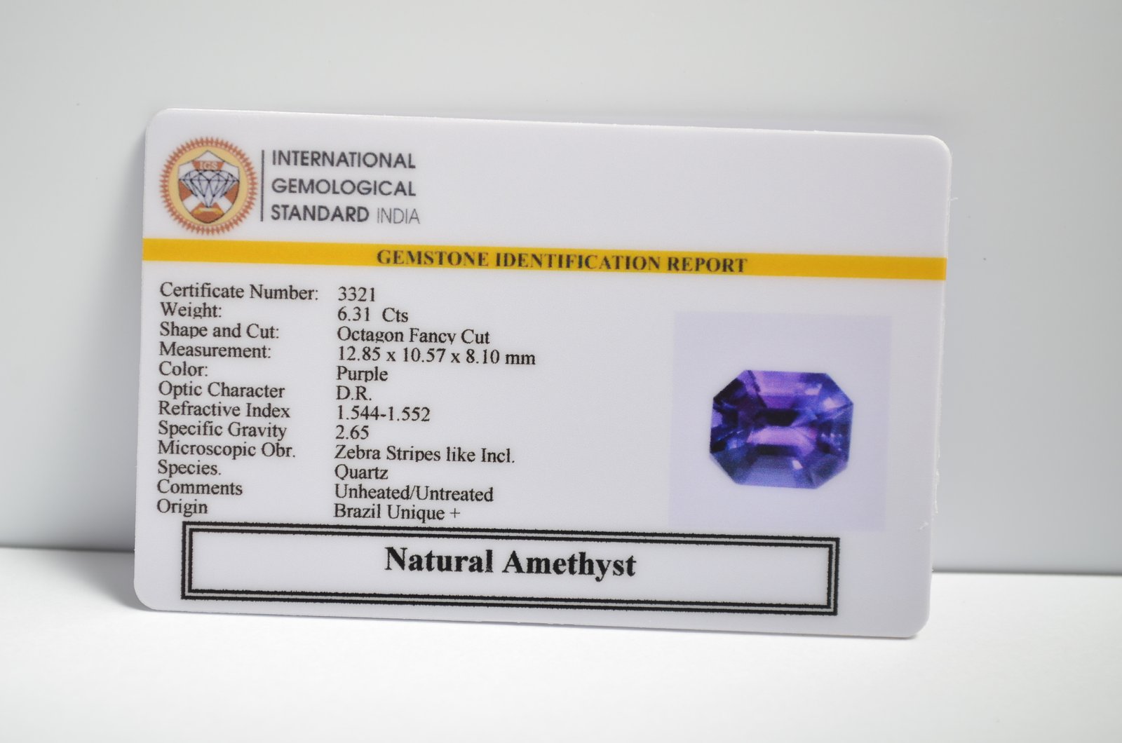 AMETHYST 6.31 Ct. 3 AMEG1151 2 1 AMETHYST 6.31 Ct.