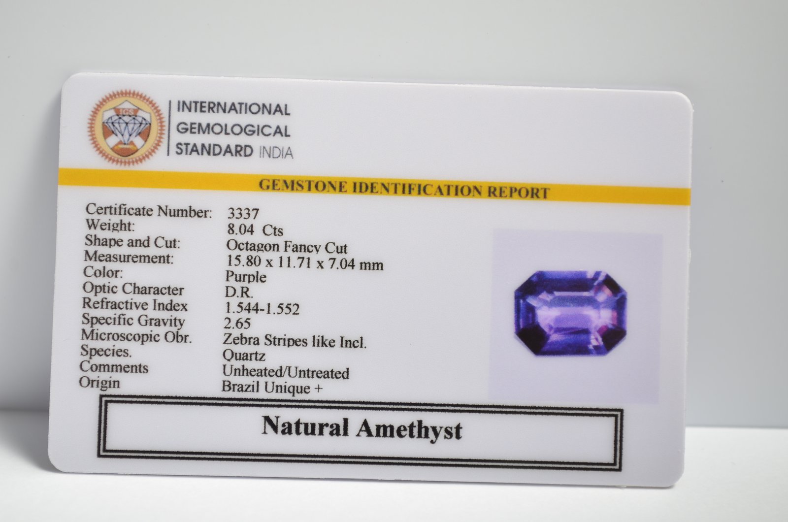 AMETHYST 8.04 Ct. 3 AMEG1155 2 1 AMETHYST 8.04 Ct.