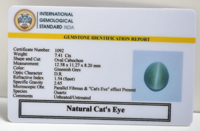 CEG2744 1 CATS EYE 7.41 Ct.