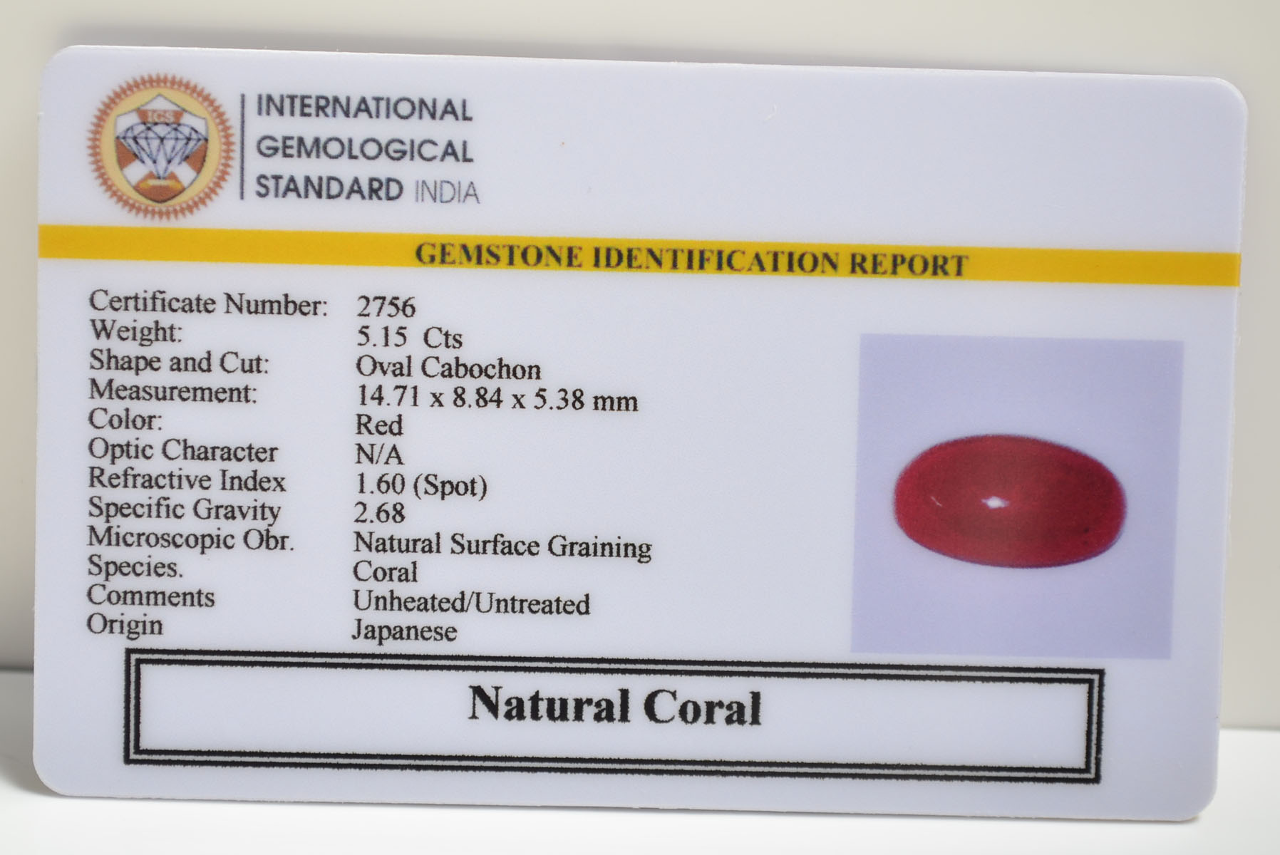 CRL6228 2 CORAL 5.15 Ct.