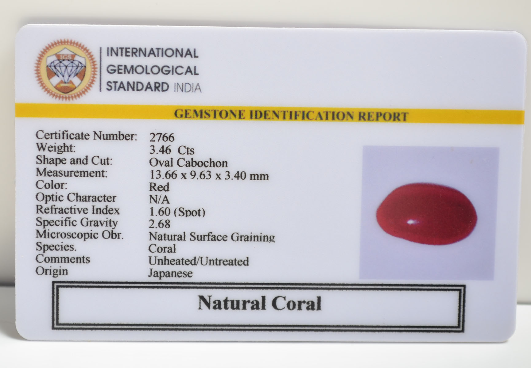 CRL6237 2 CORAL 3.46 Ct.