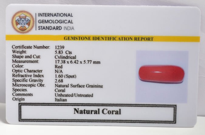 CRLG6004 1 CORAL 5.83 Ct.