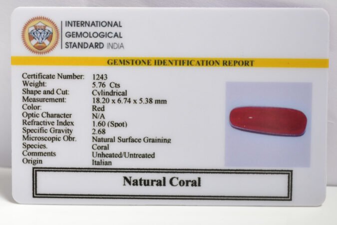 CRLG6006 1 CORAL 5.76 Ct.