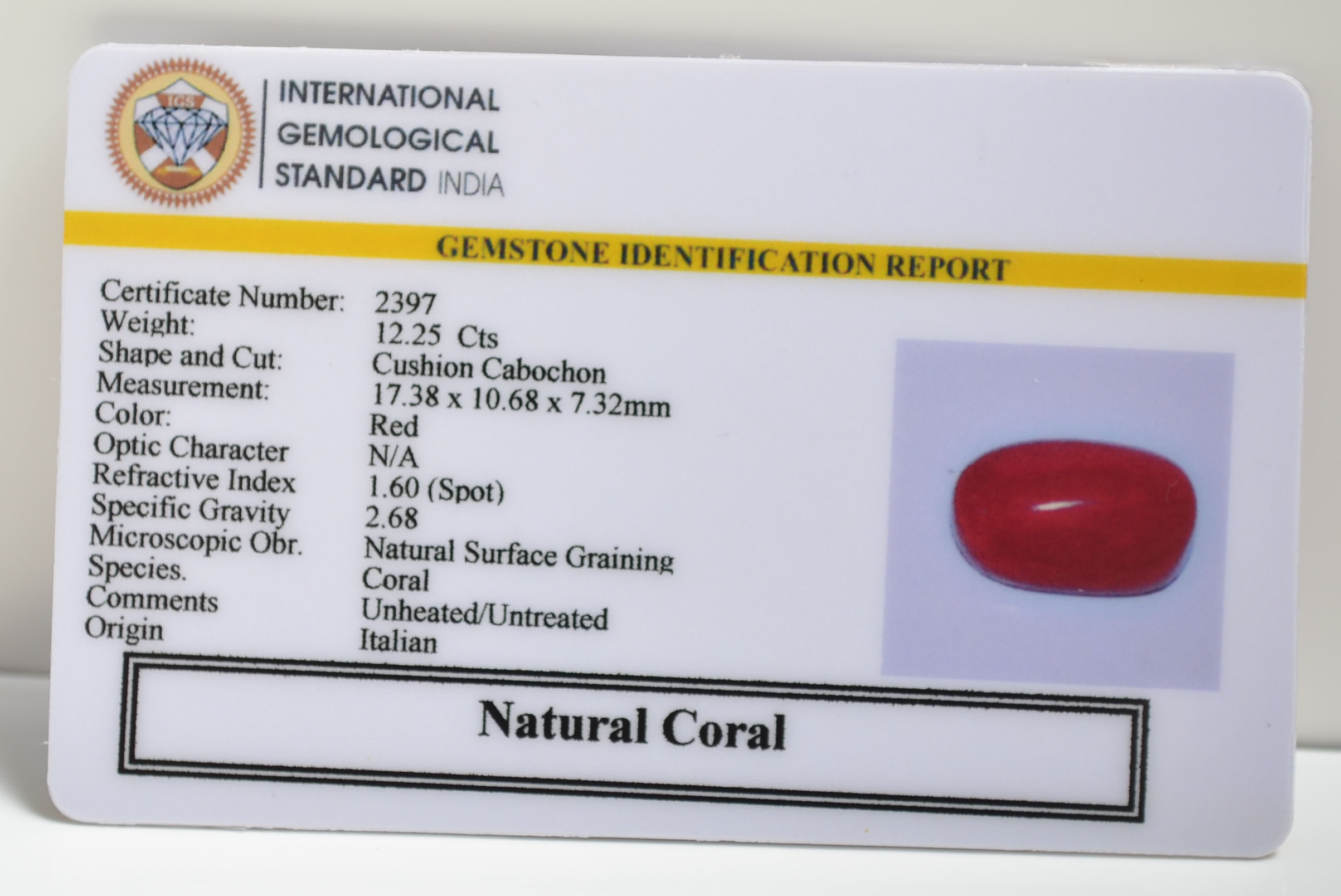 CRLG6073 1 1 CORAL 12.25 Ct.
