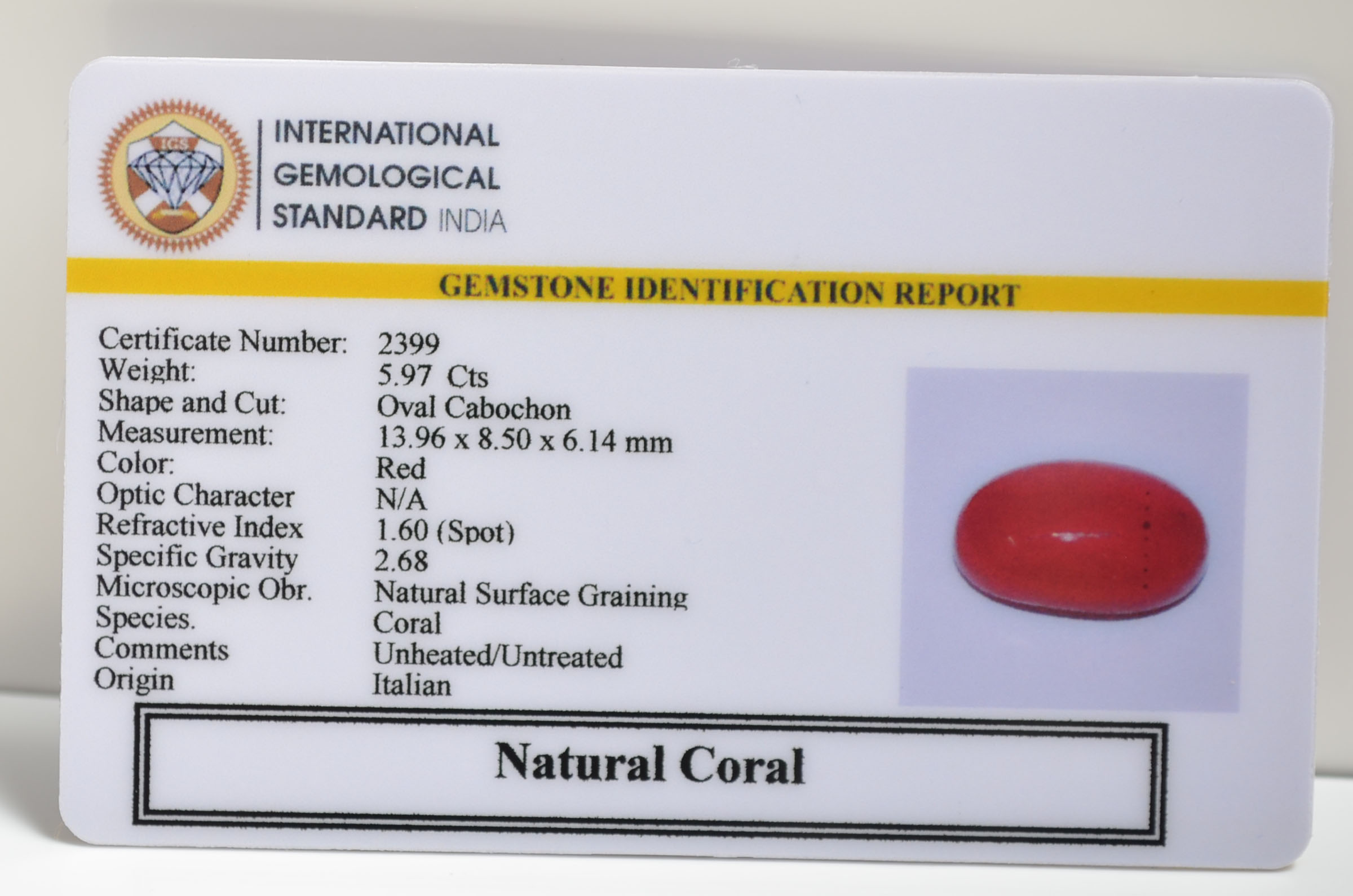 CRLG6074 1 1 CORAL 5.97 Ct.