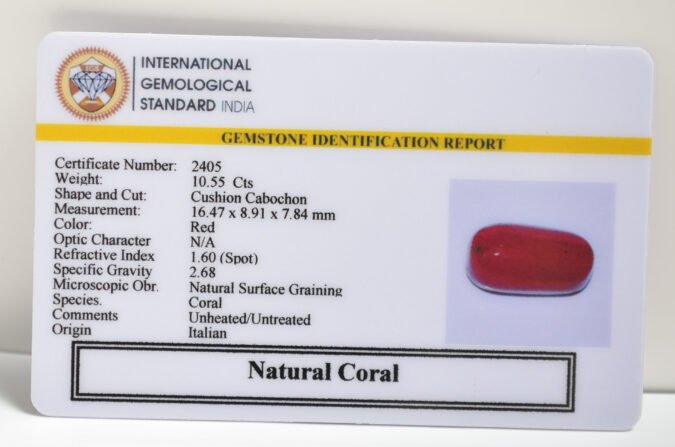 CRLG6075 1 CORAL 10.55 Ct.