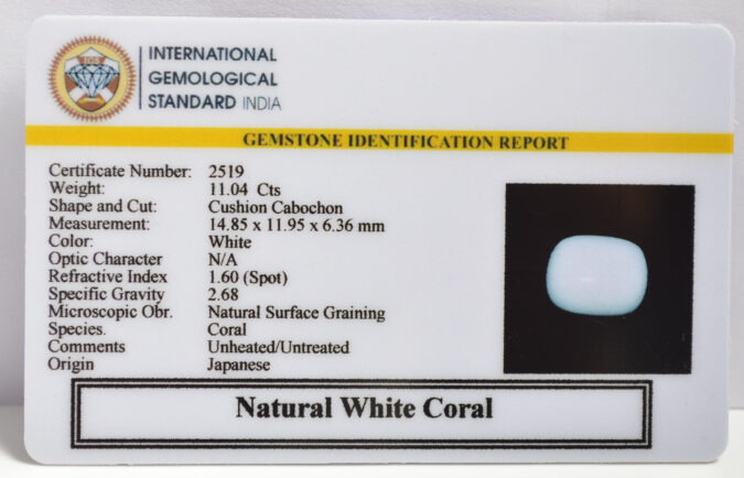 CRLG6087 1 CORAL 11.04 Ct.