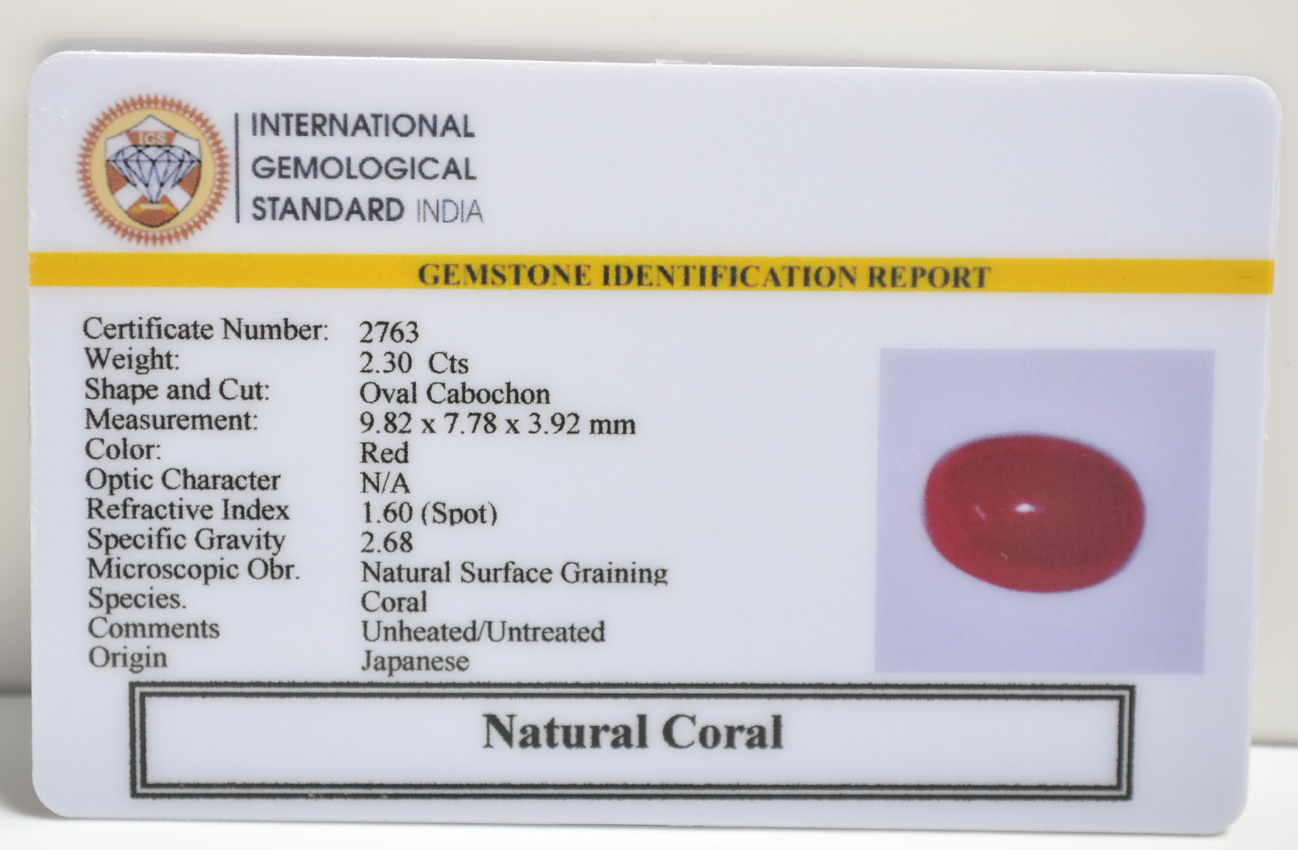 CRLG6088 2 CORAL 2.3 Ct.