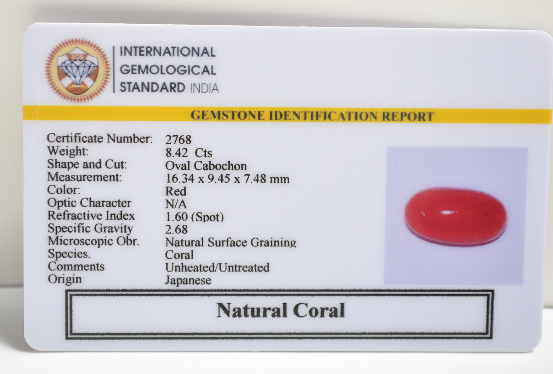 CRLG6089 2 CORAL 8.42 Ct.