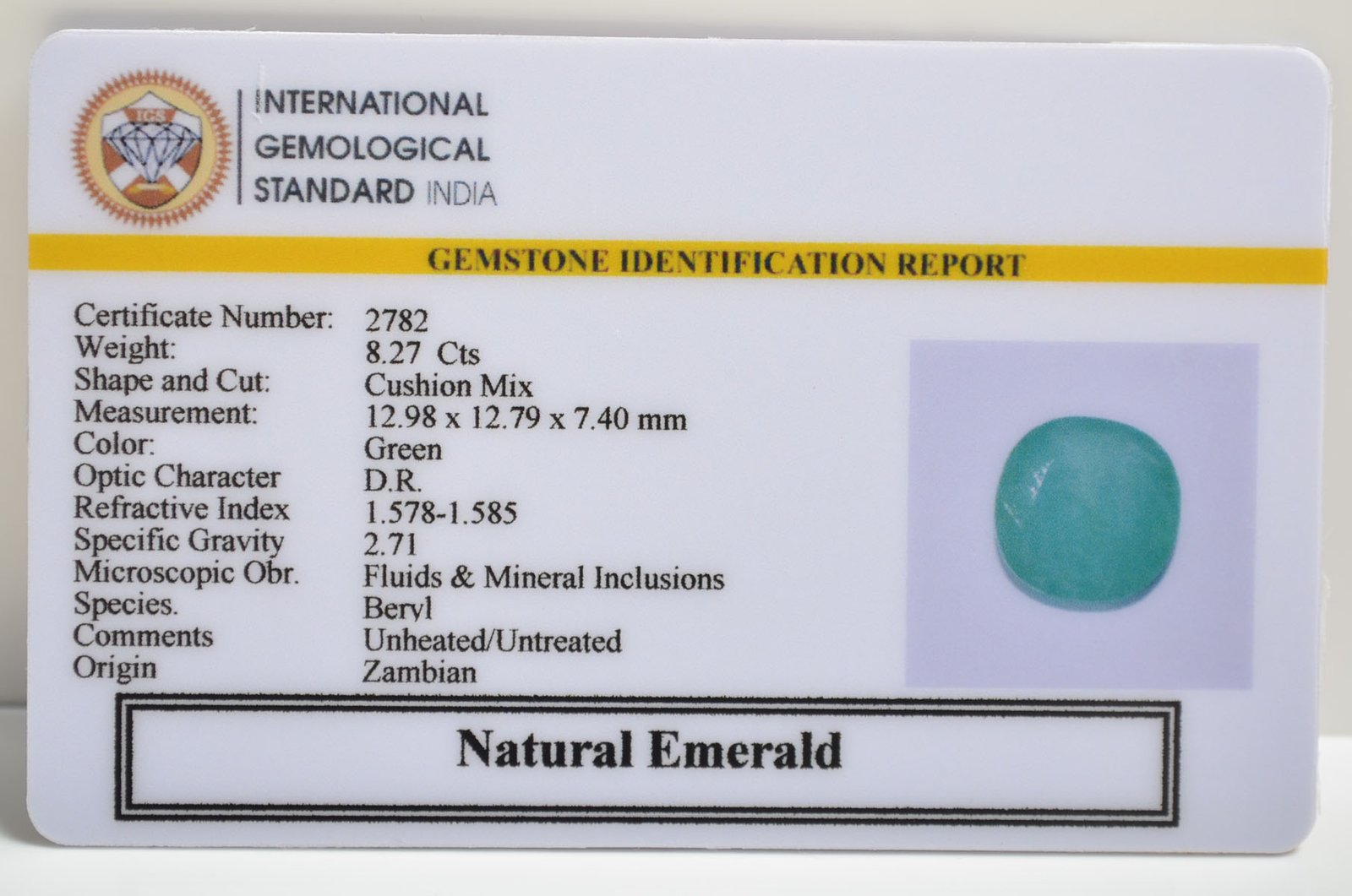 EMRD21548 2 EMERALD 8.27 Ct.