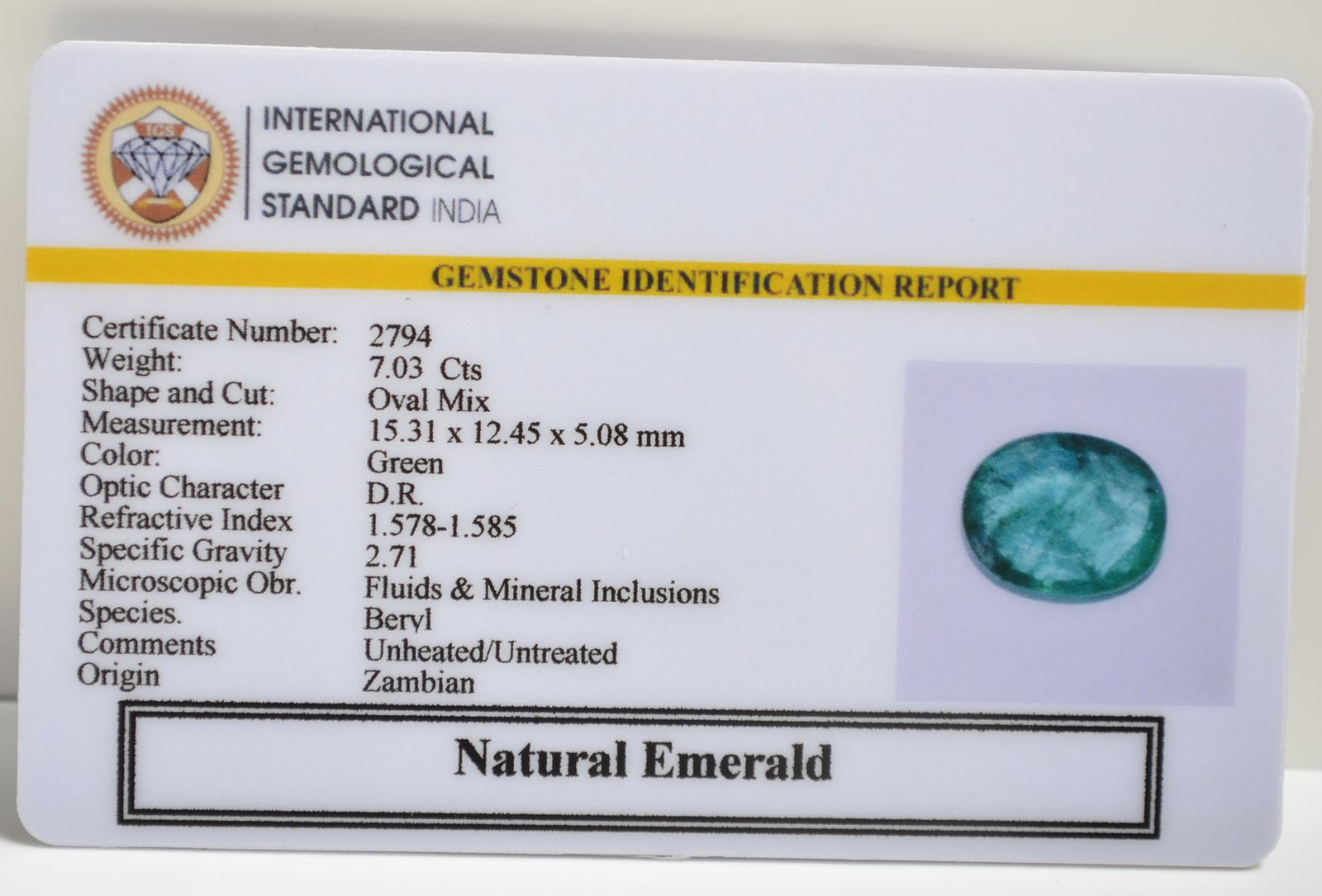 EMRD21556 2 EMERALD 7.03 Ct.