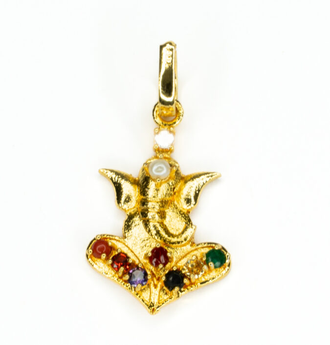 Navaratan pendant1 Ganesh Navratan Pendant