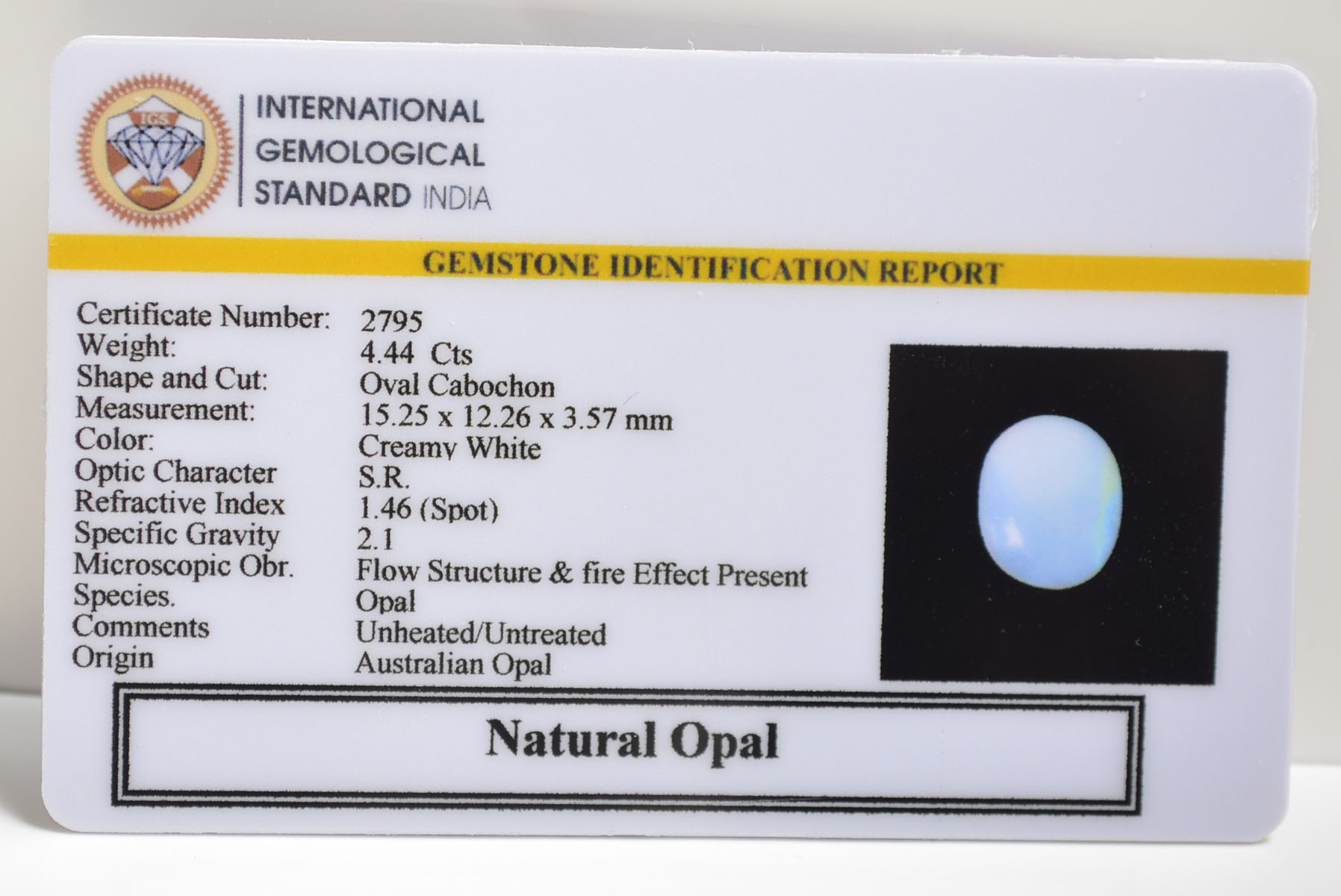 OPL9275 2 OPAL 4.44 Ct.