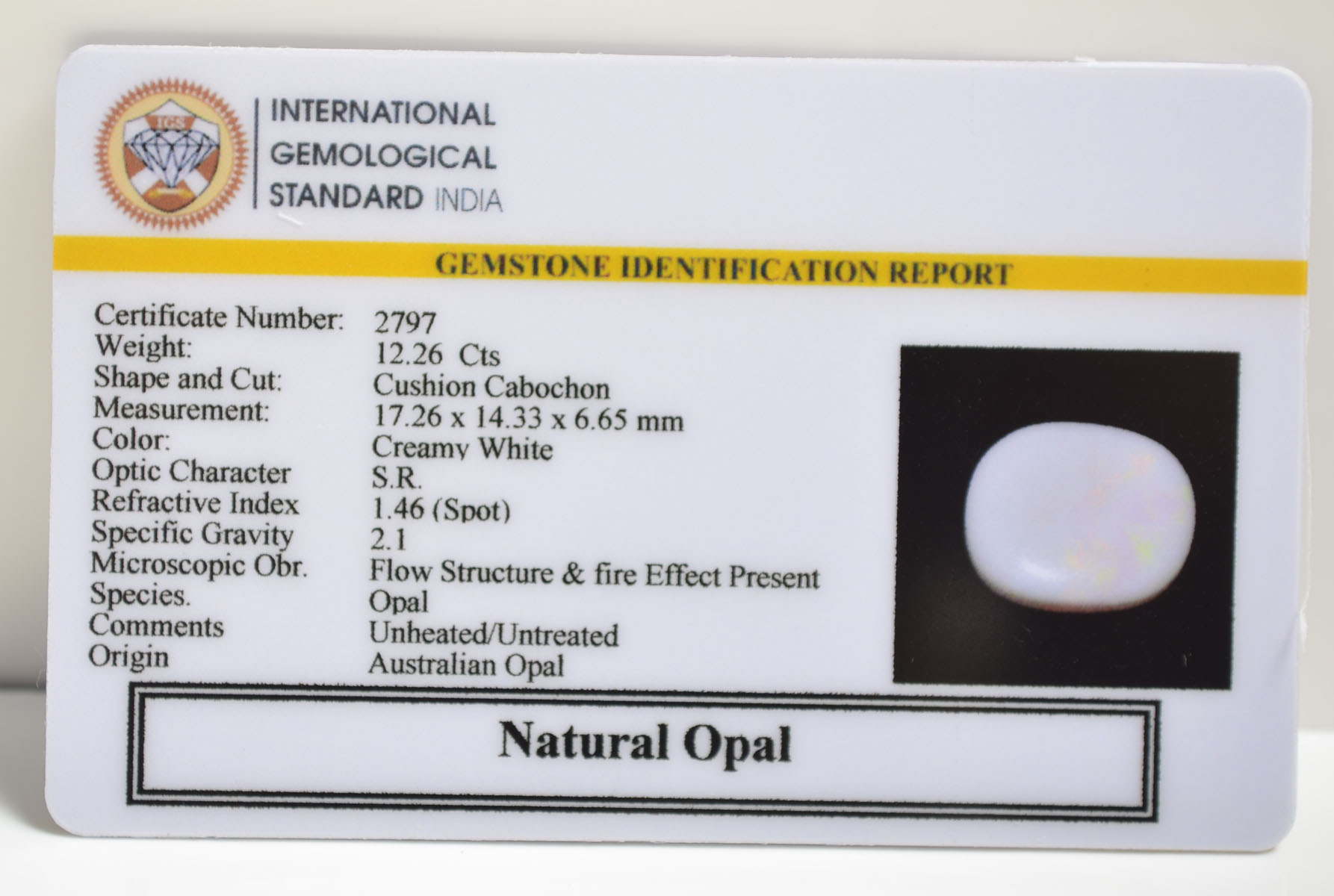 OPAL 12.26 Ct. 3 OPL9277 2 OPAL 12.26 Ct.