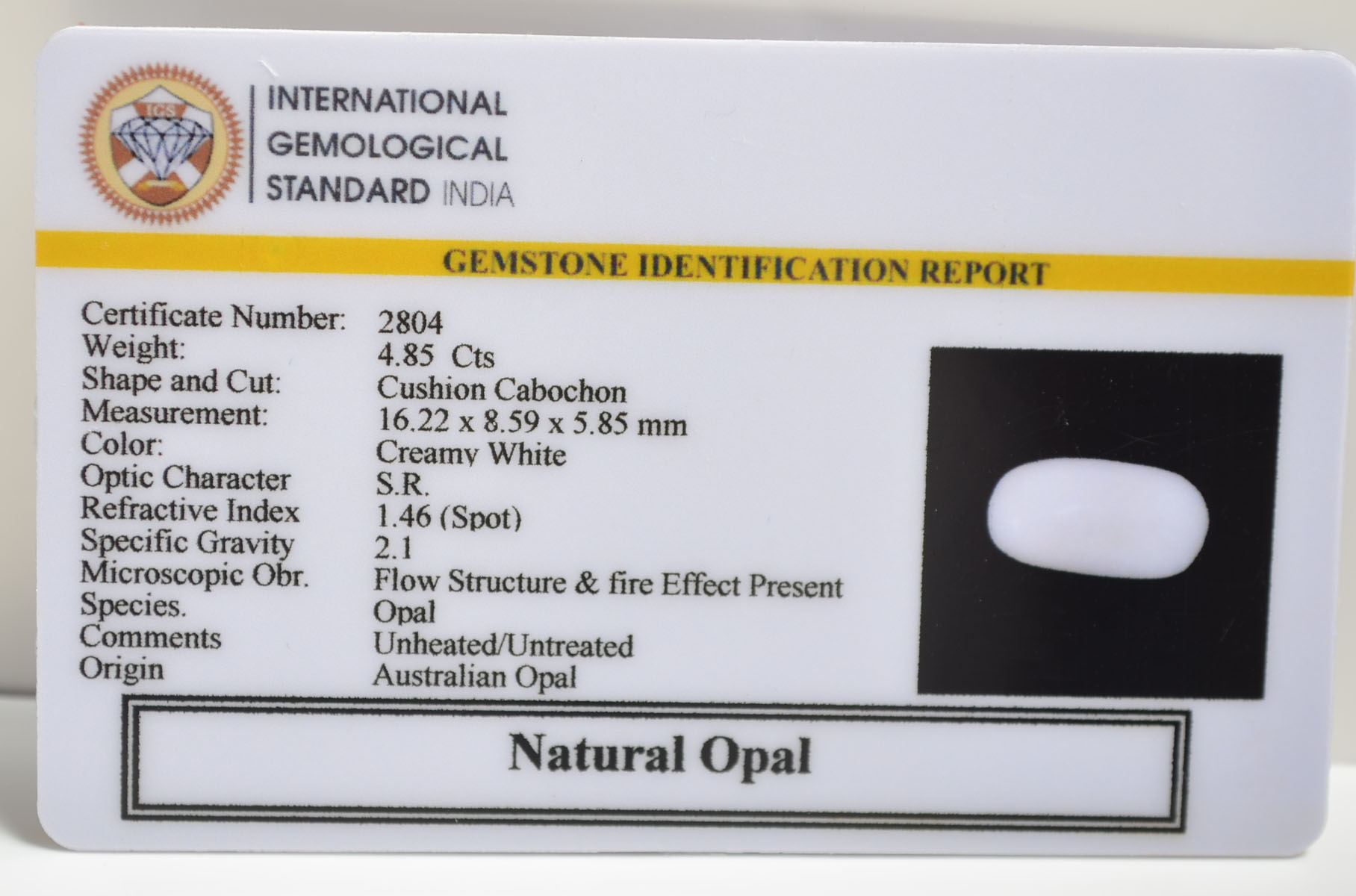 OPL9280 2 OPAL 4.85 Ct.