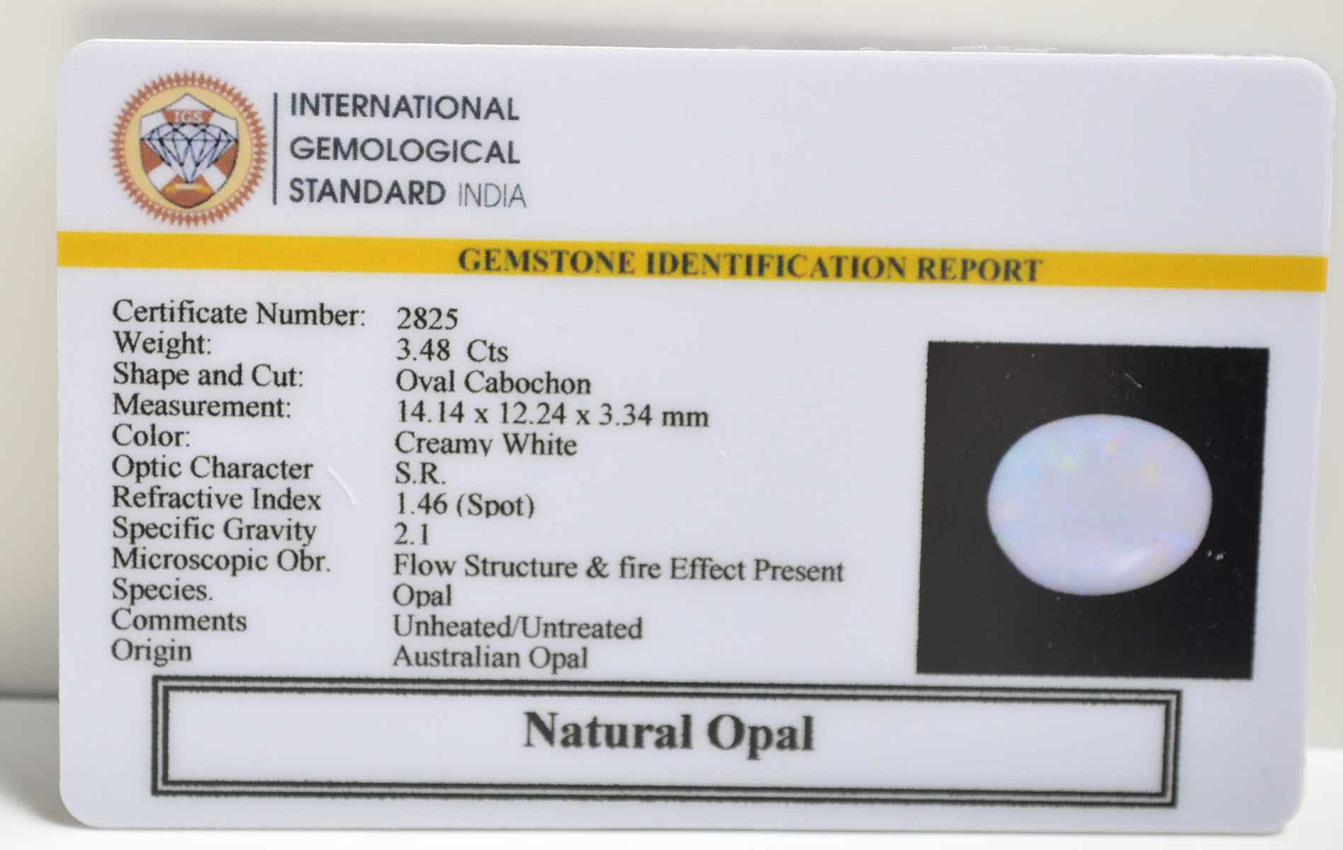 OPL9296 2 OPAL 3.48 Ct.