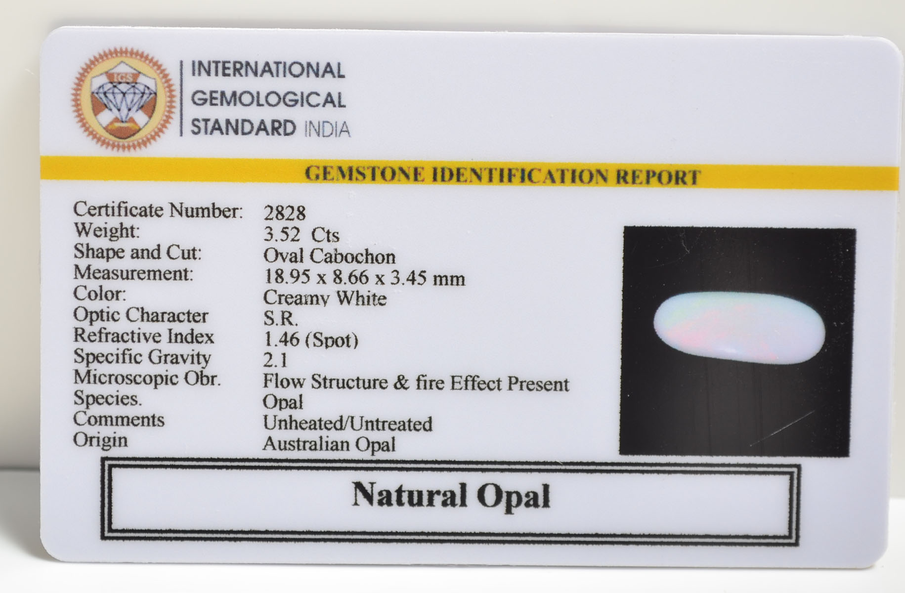 OPL9299 2 OPAL 3.52 Ct.