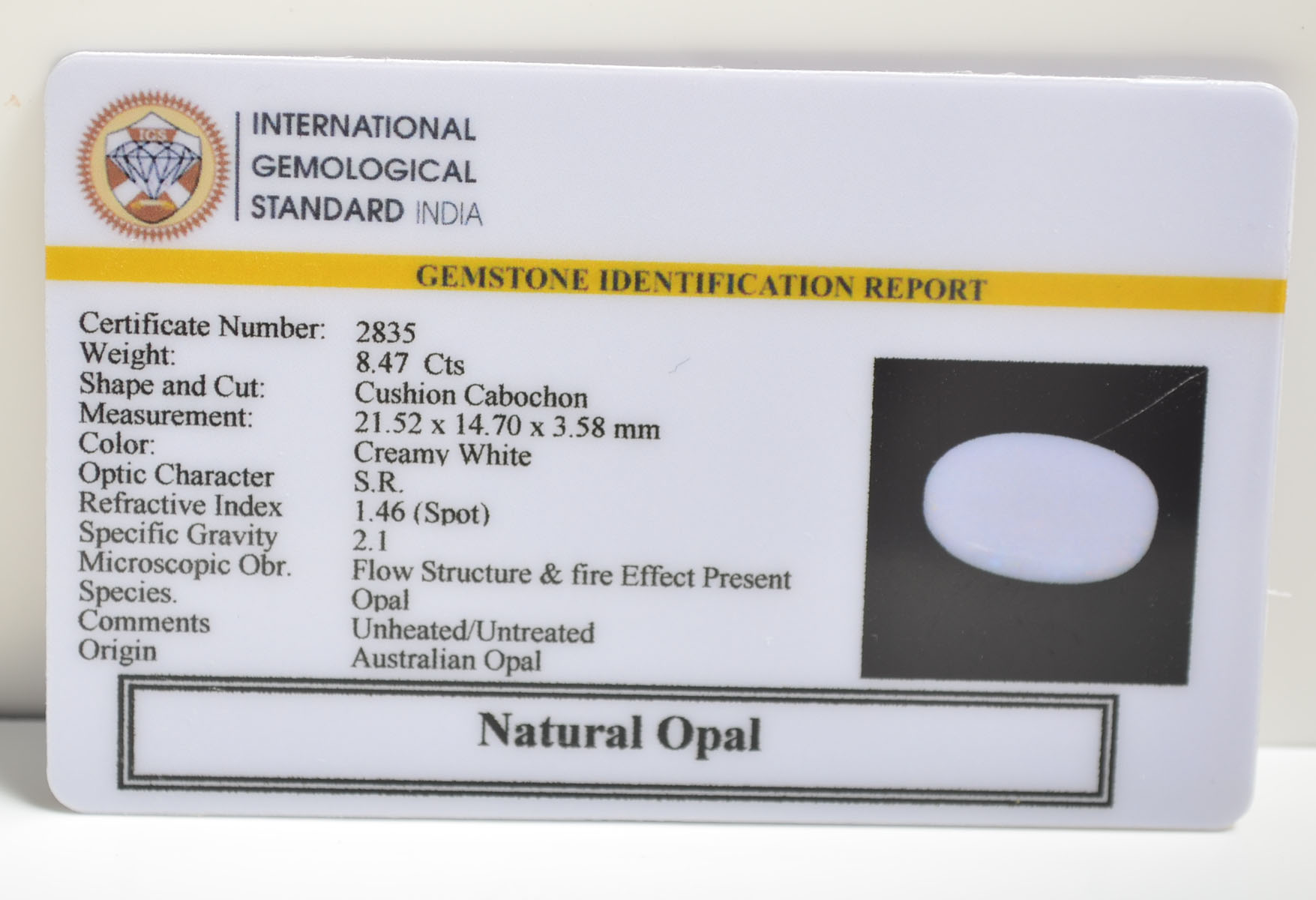 OPAL 8.47 Ct. 3 OPL9304 2 OPAL 8.47 Ct.