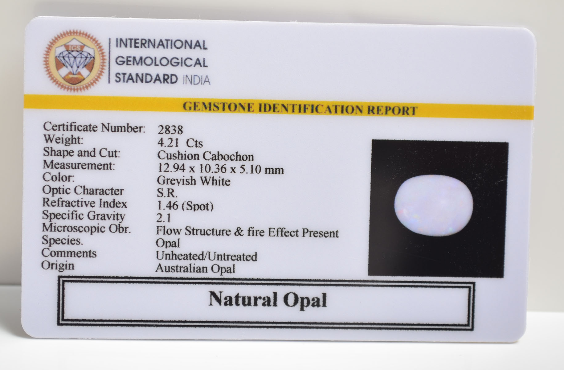 OPL9307 2 OPAL 4.21 Ct.