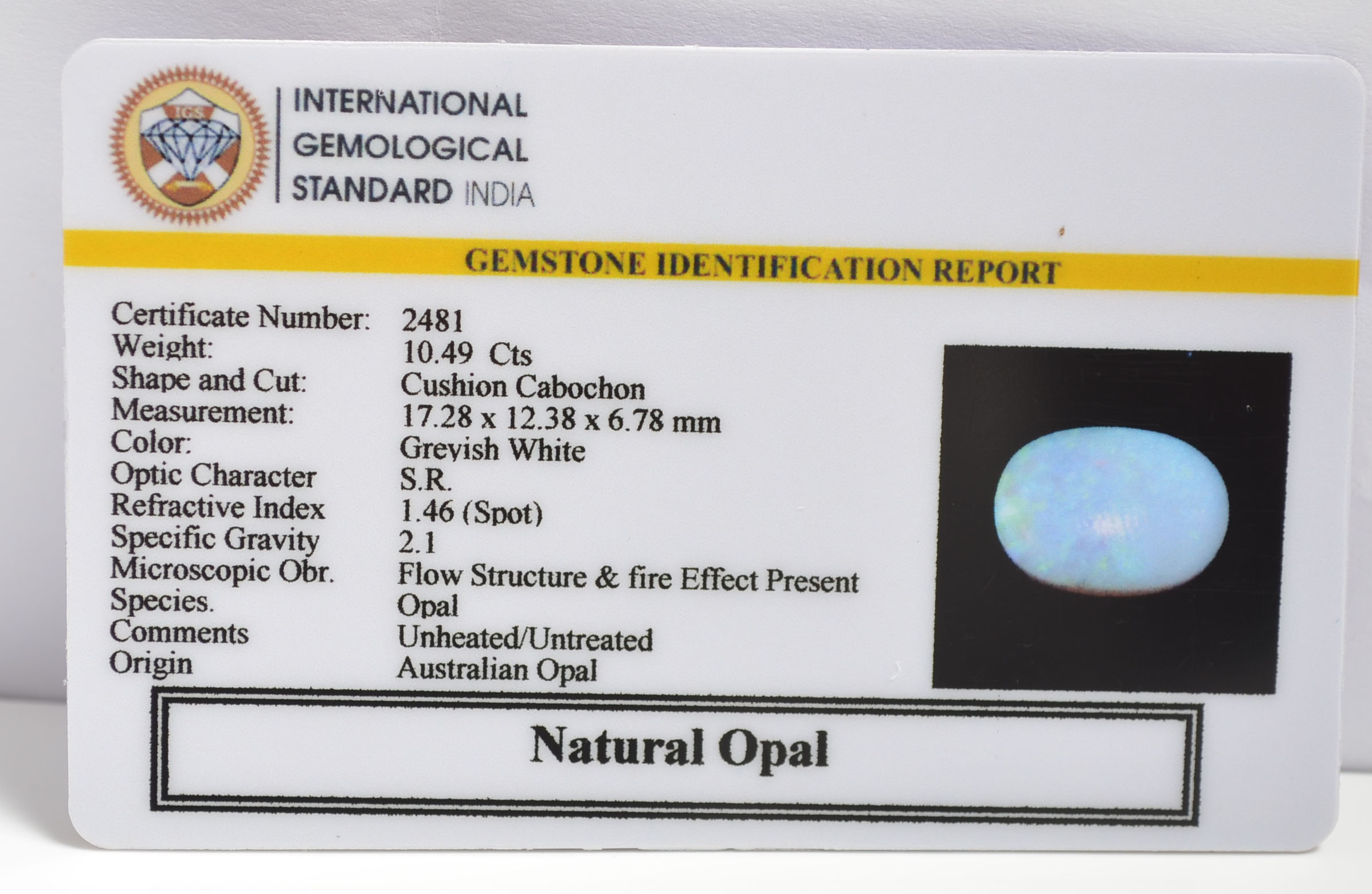 OPAL 10.49 Ct.
