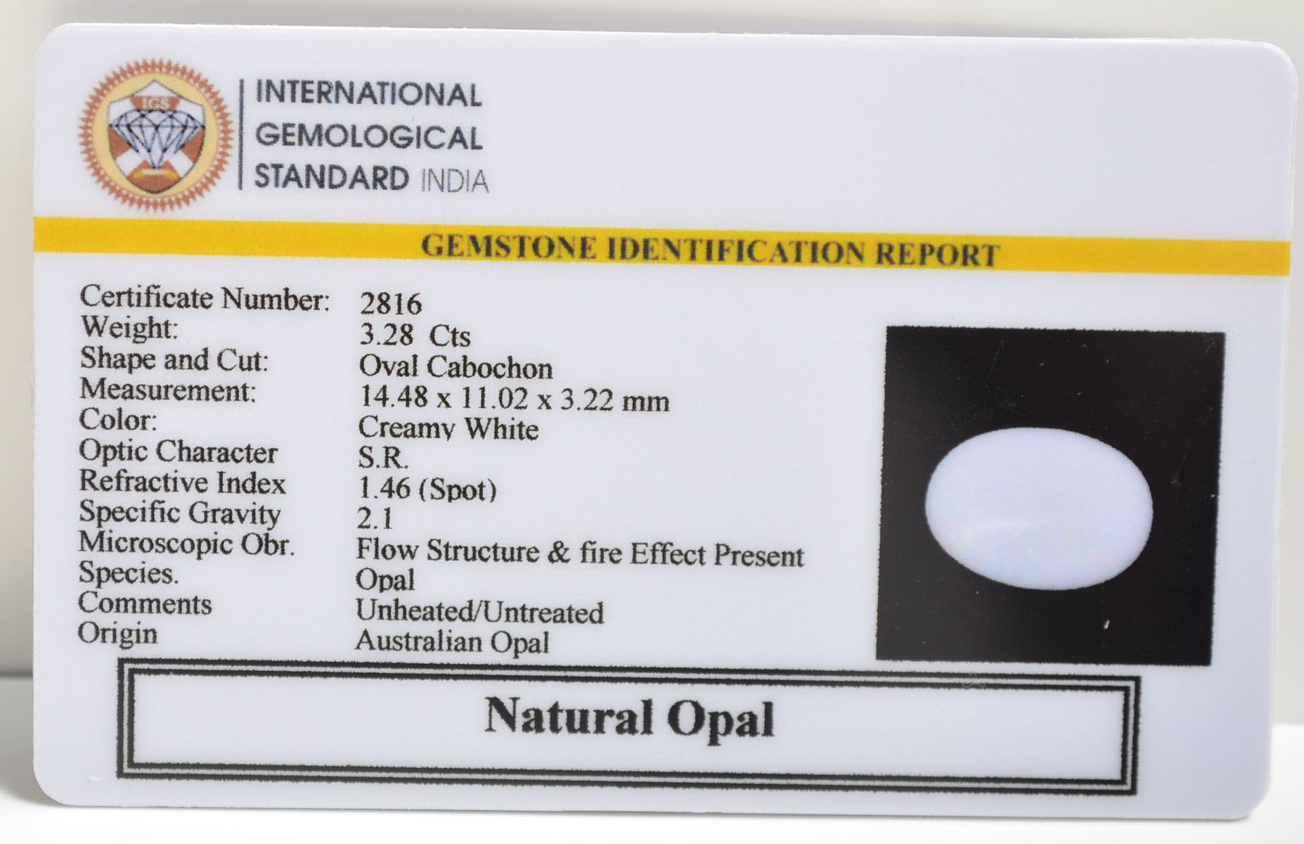 OPLG8884 2 OPAL 3.28 Ct.