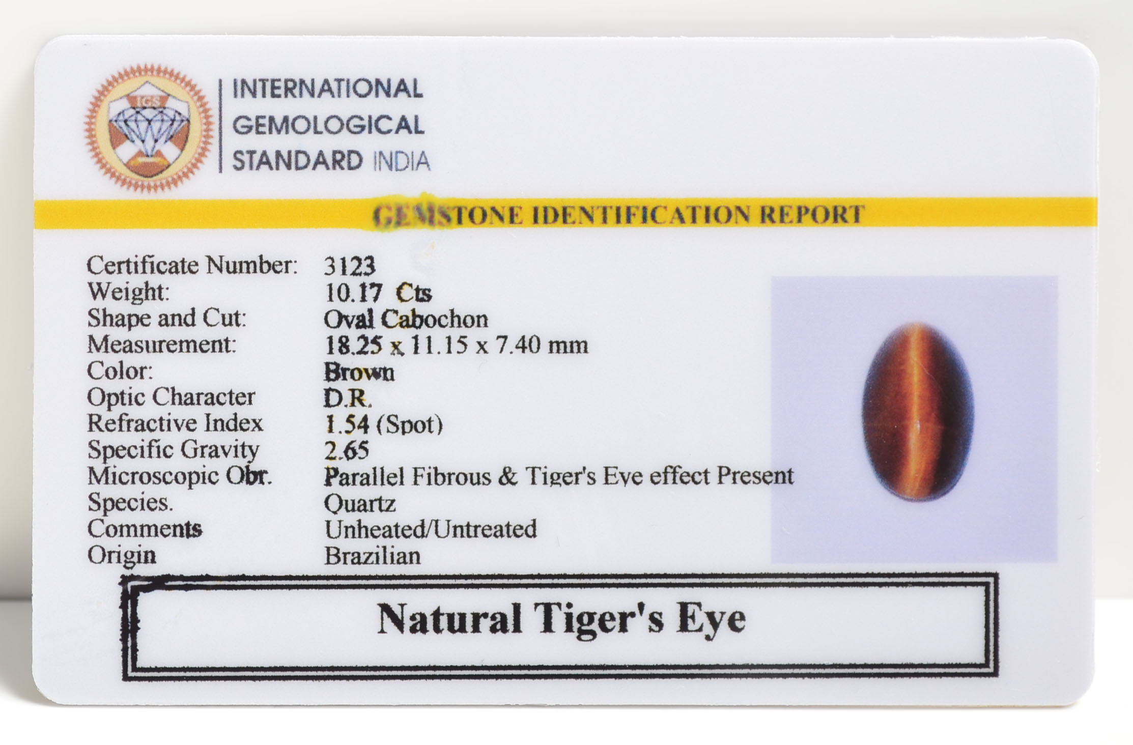 TGR100 2 TIGER'S EYE 10.17 Ct.