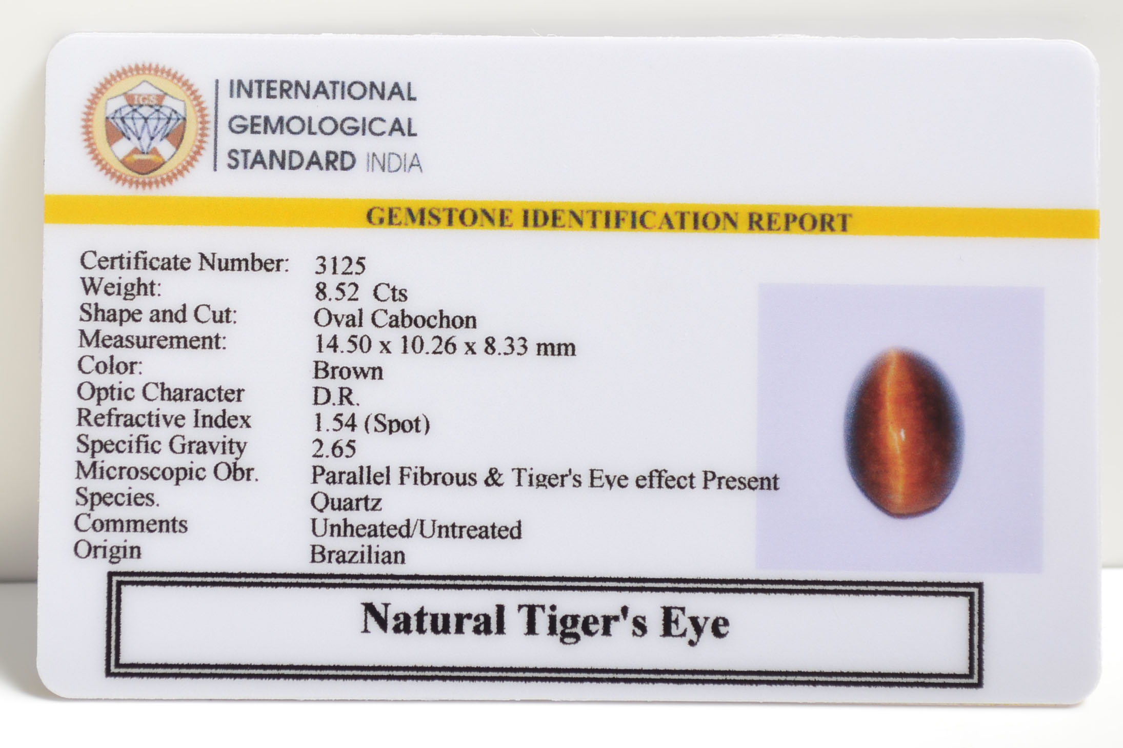 TGR102 2 TIGER'S EYE 8.52 Ct.