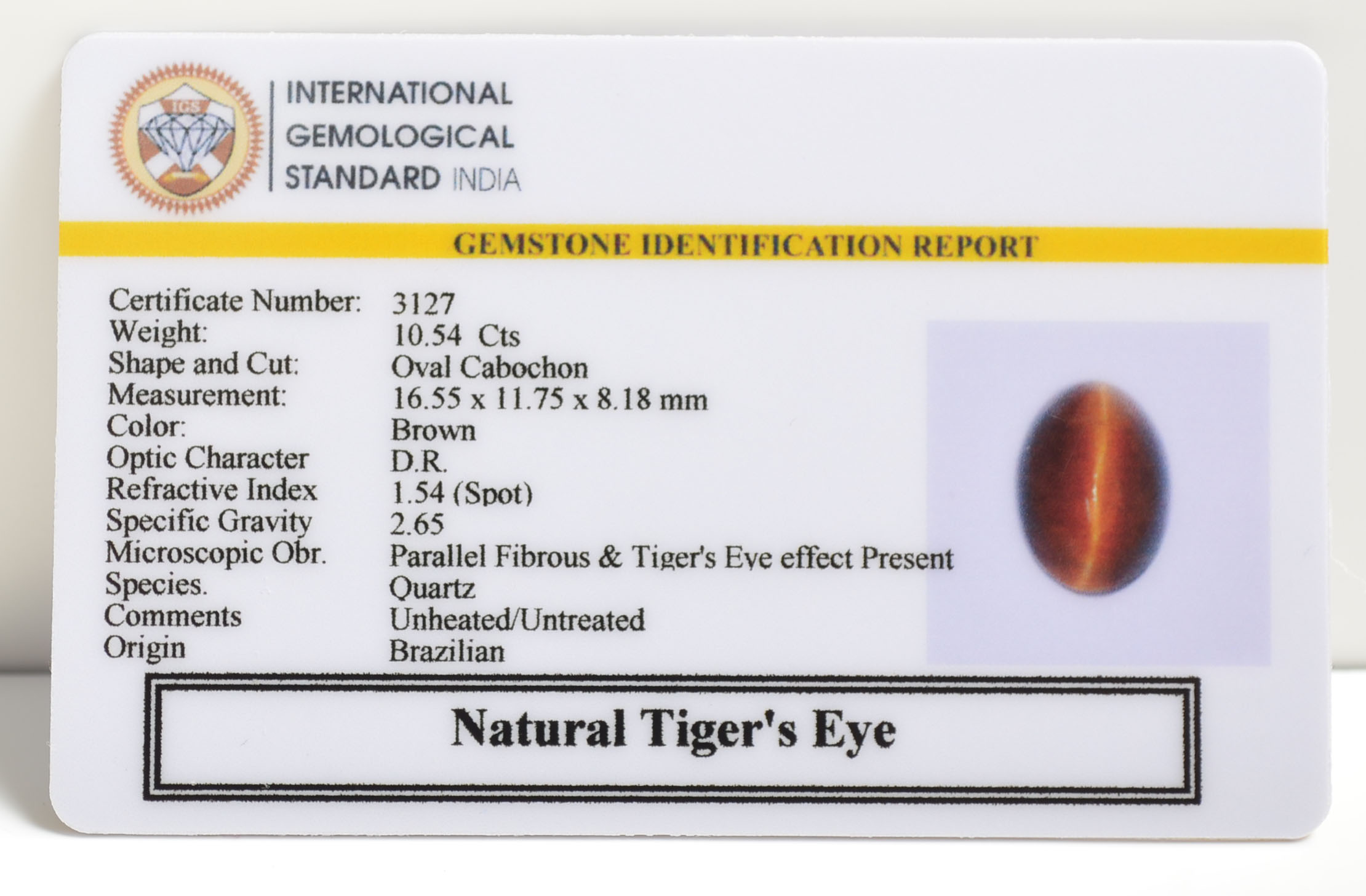 TGR104 2 TIGER'S EYE 10.54 Ct.