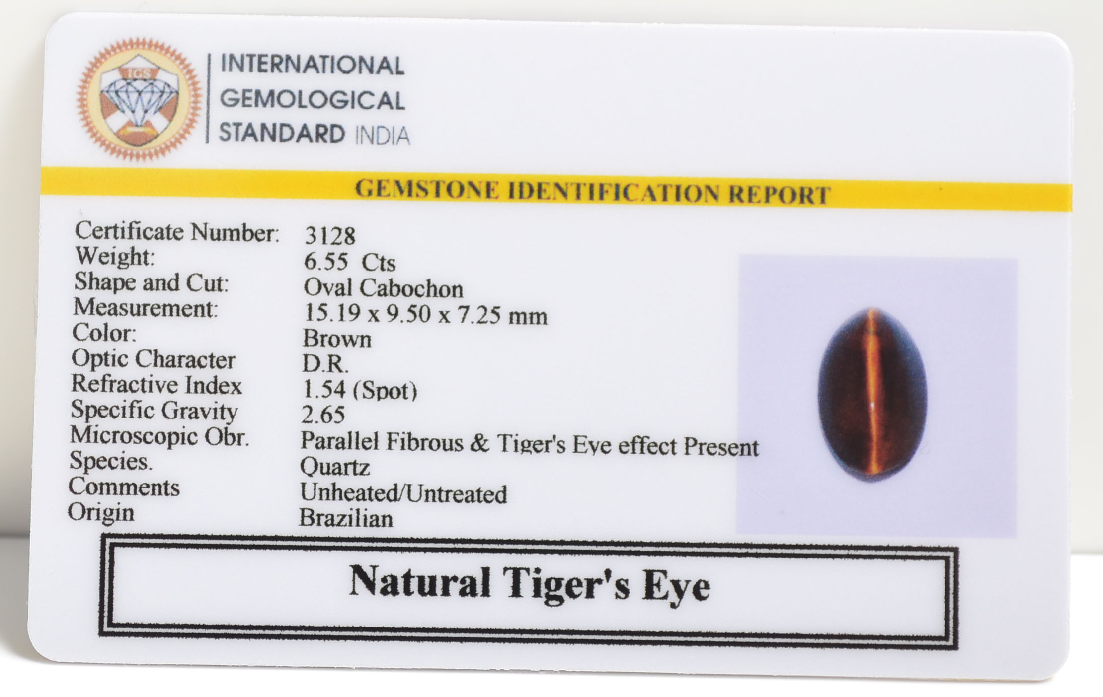 TGR105 2 TIGER'S EYE 6.55 Ct.