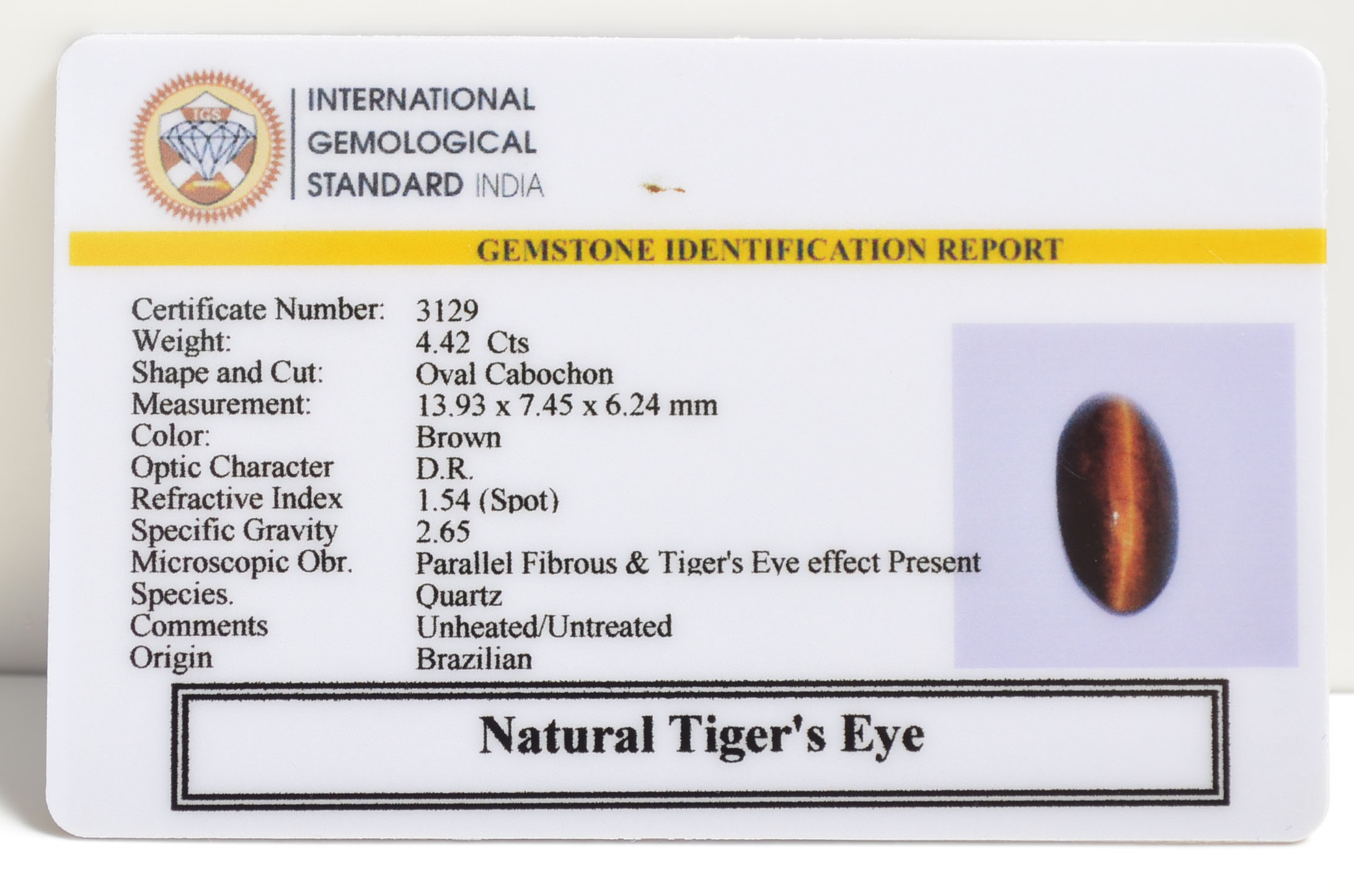 TGR106 2 TIGER'S EYE 4.42 Ct.