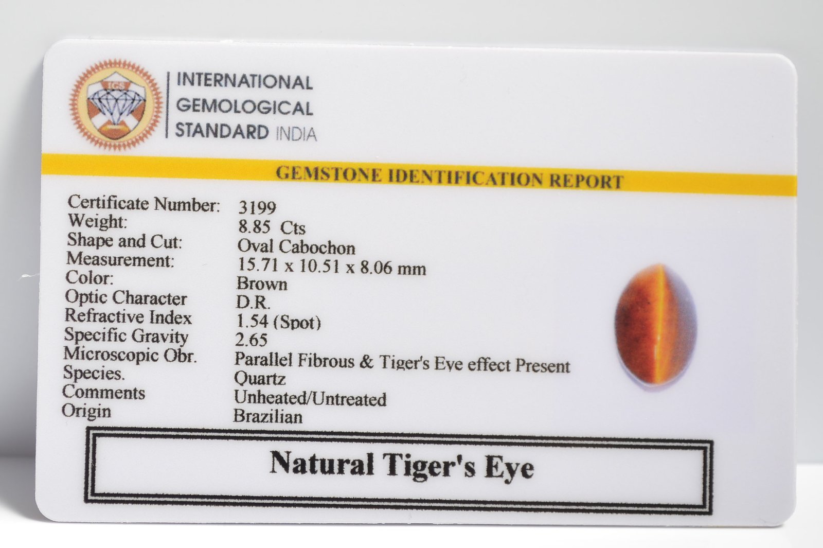 TGR146 2 1 TIGER'S EYE 8.85 Ct.