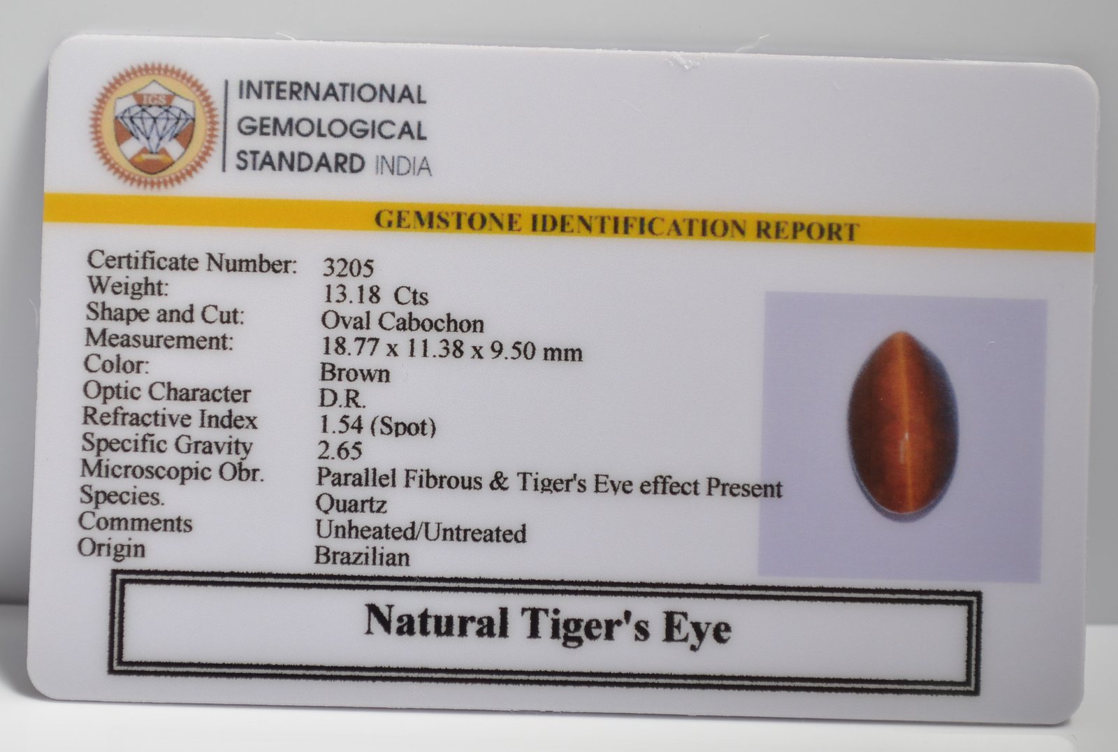 TGR151 2 1 TIGER'S EYE 13.18 Ct.