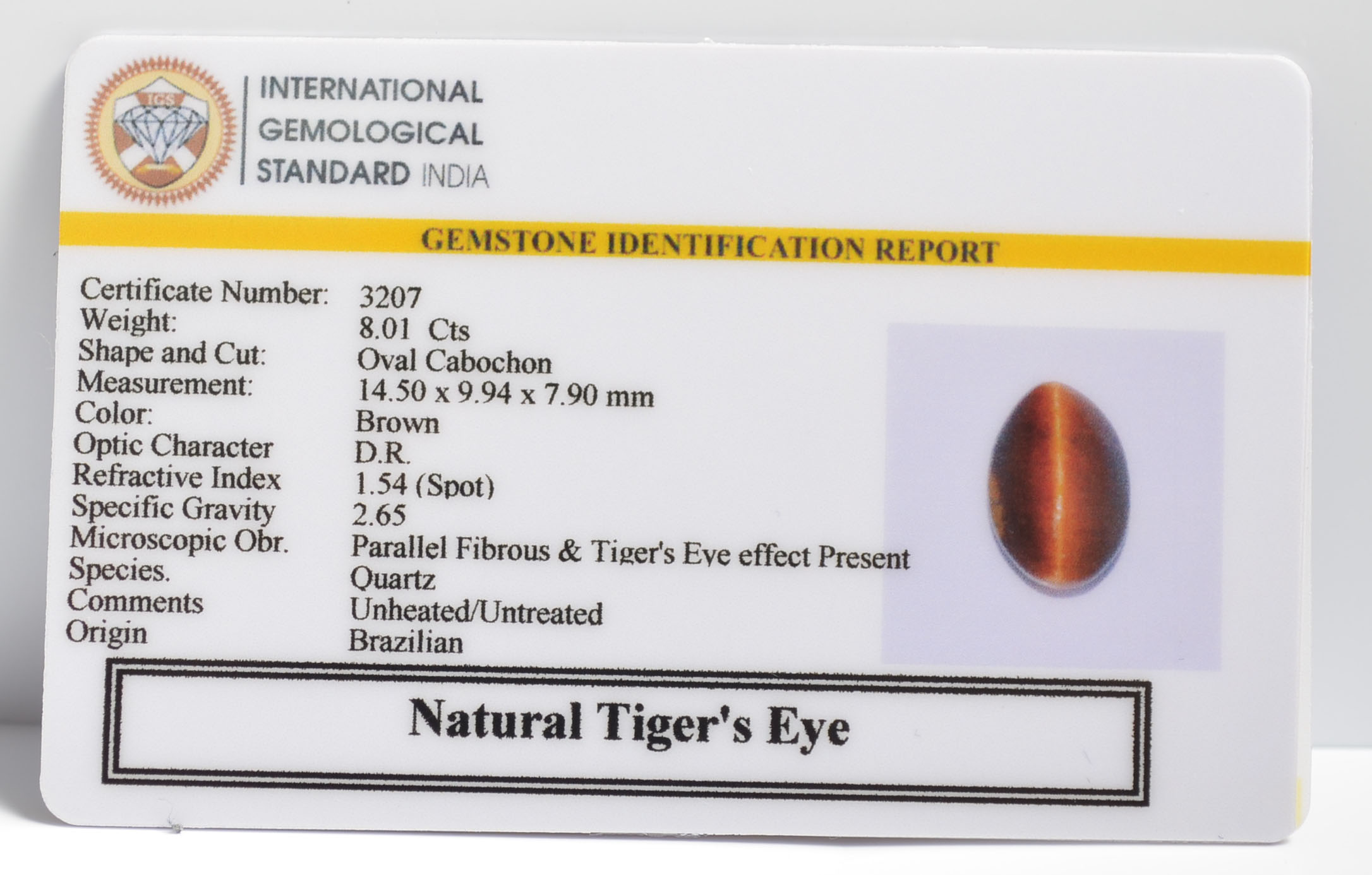 TGR153 2 TIGER'S EYE 8.01 Ct.