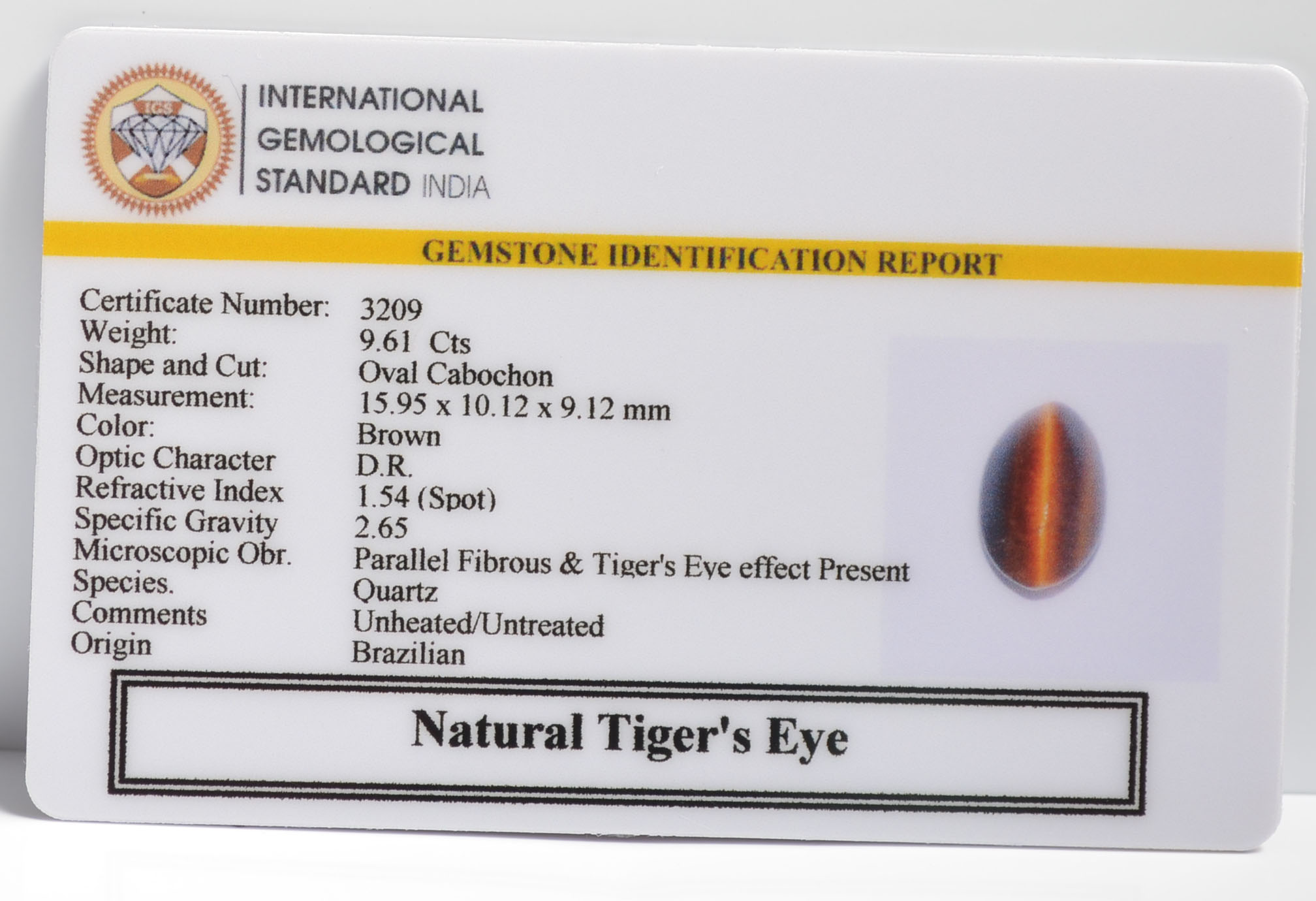 TGR154 2 TIGER'S EYE 9.61 Ct.