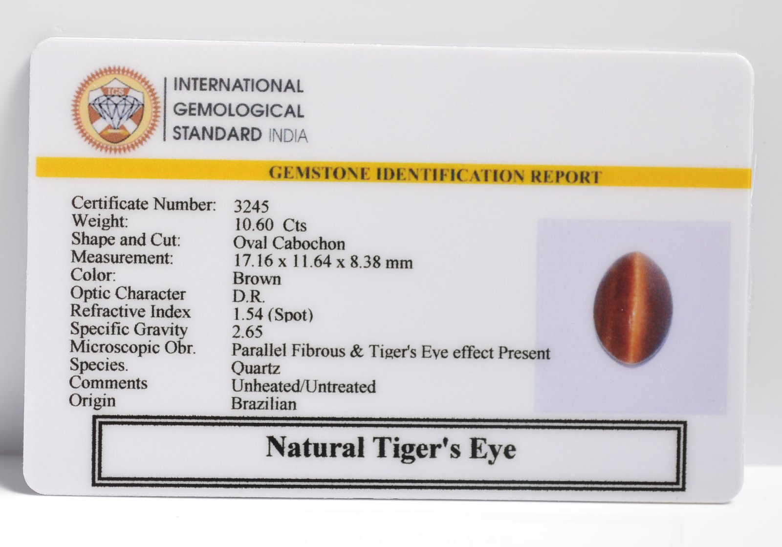 TGR176 2 TIGER'S EYE 10.6 Ct.