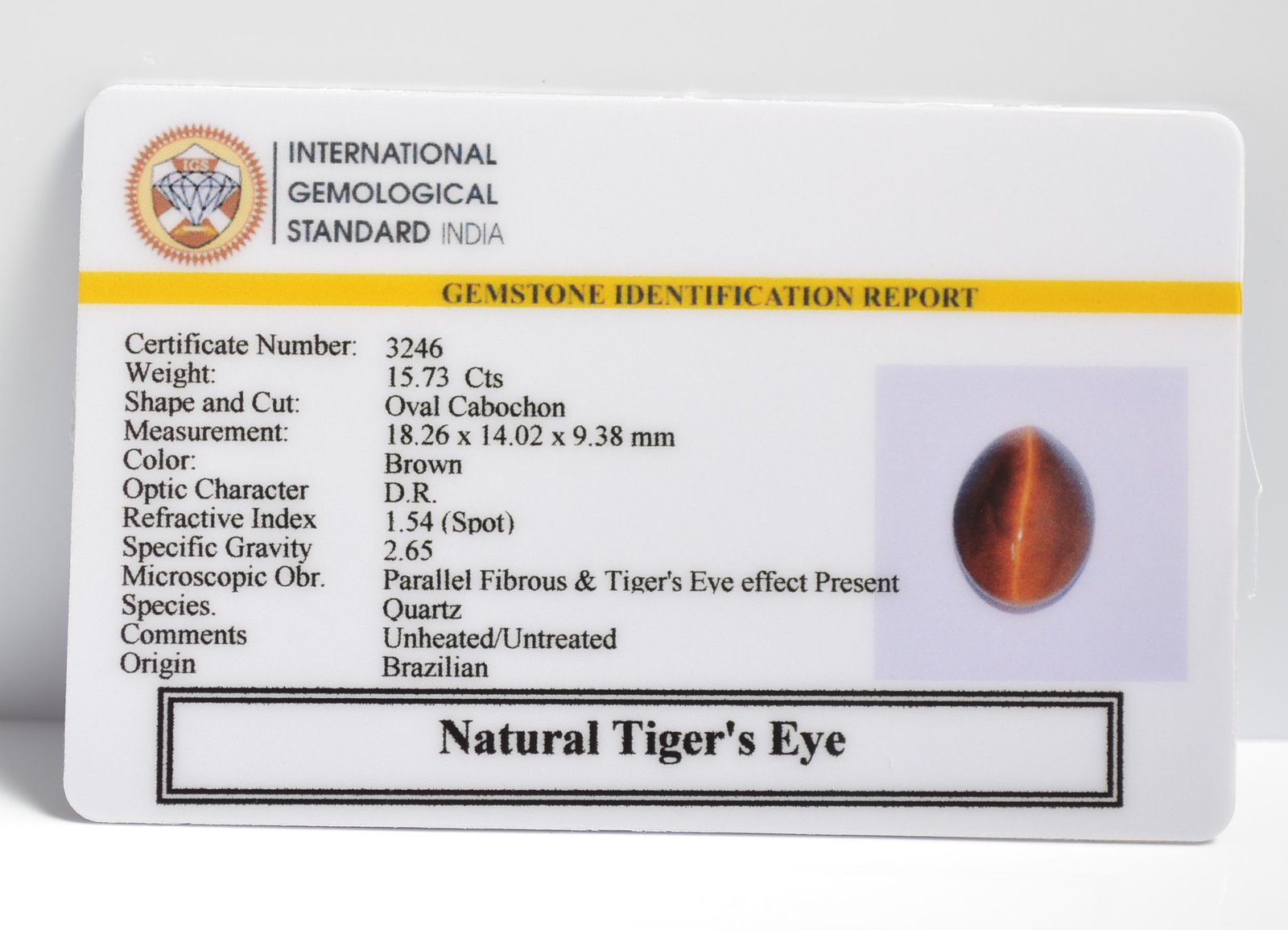 TGR177 2 TIGER'S EYE 15.73 Ct.